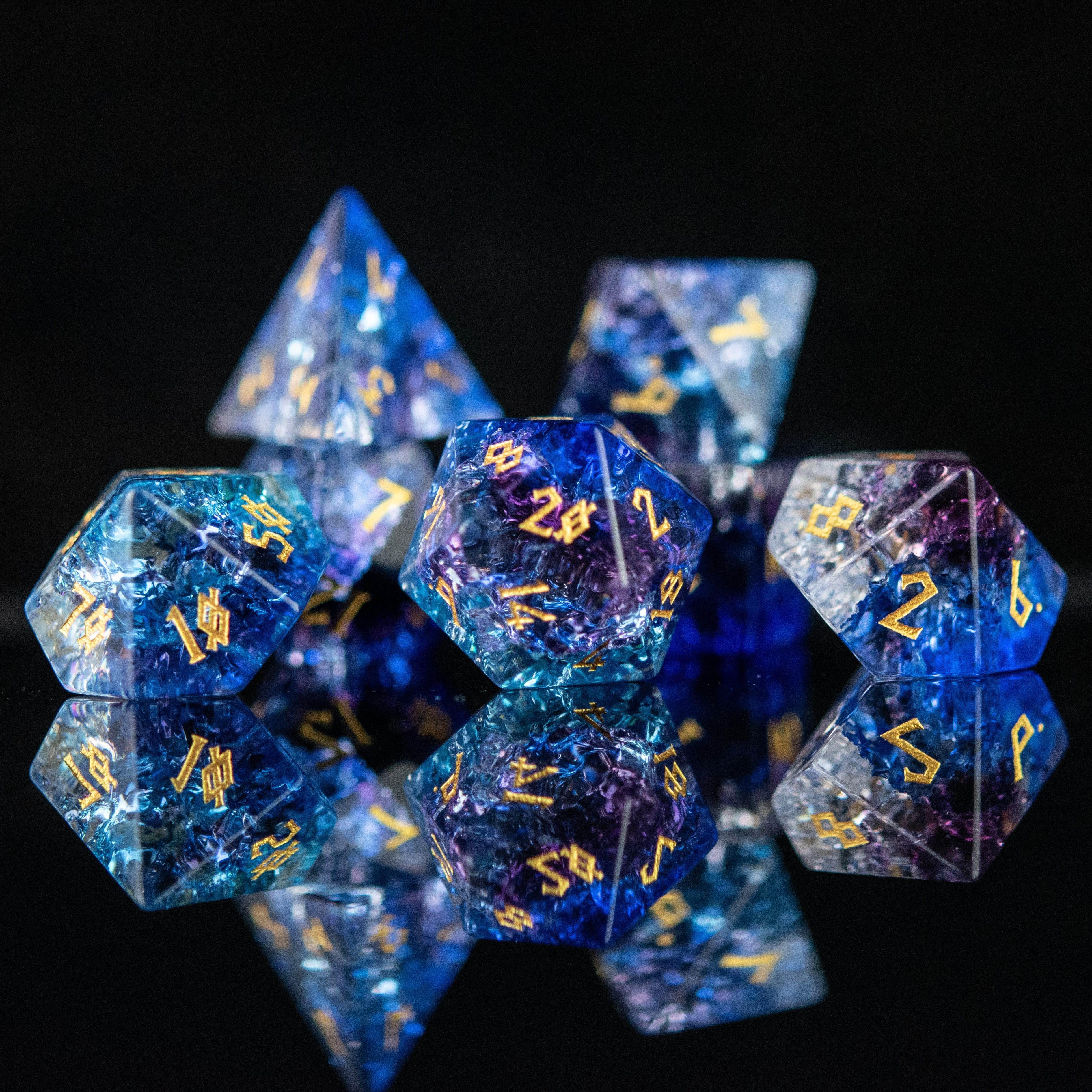 Misty Mountain Gaming Stone/Glass Enchanted Waters Shattered Glass Dice Set