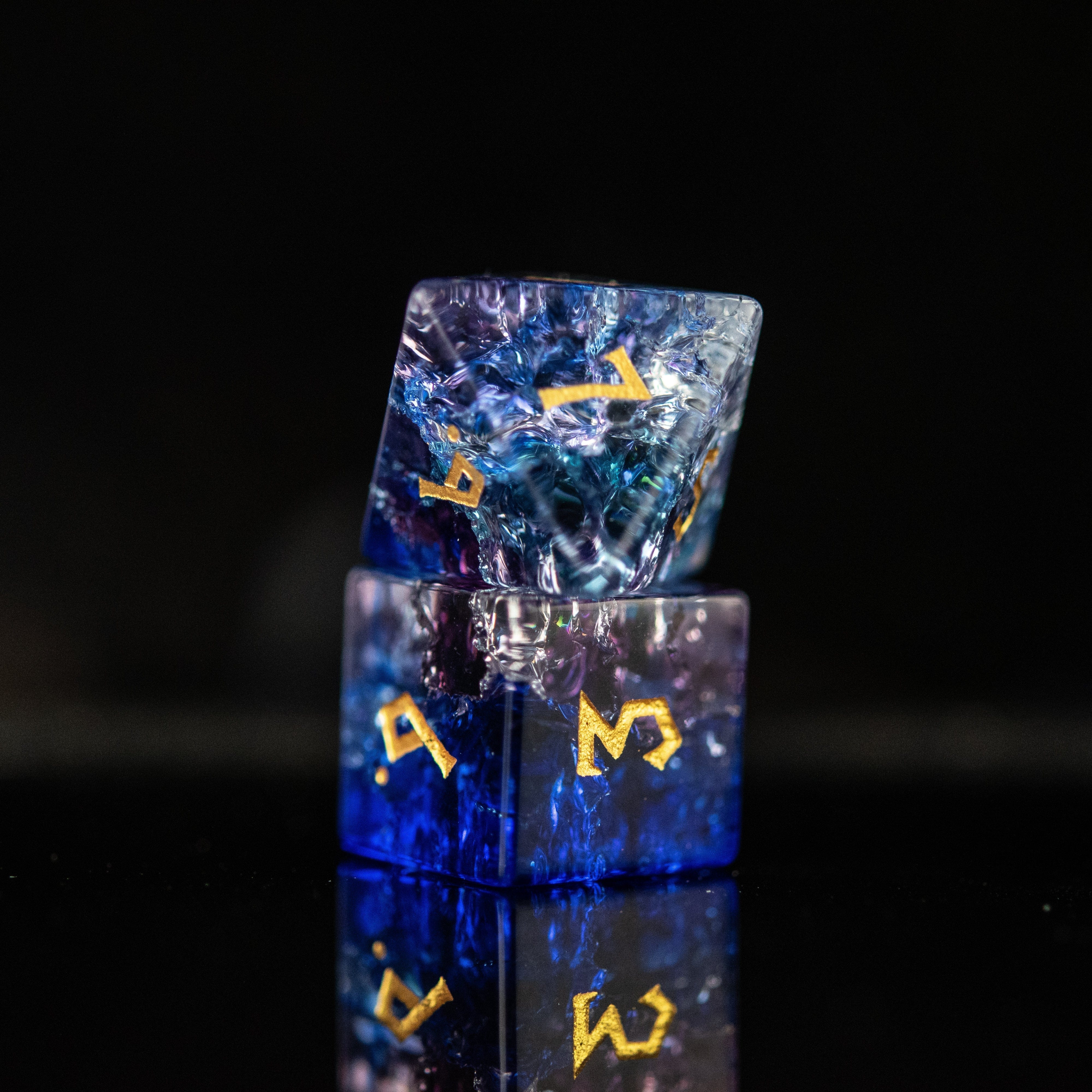 Misty Mountain Gaming Stone/Glass Enchanted Waters Shattered Glass Dice Set
