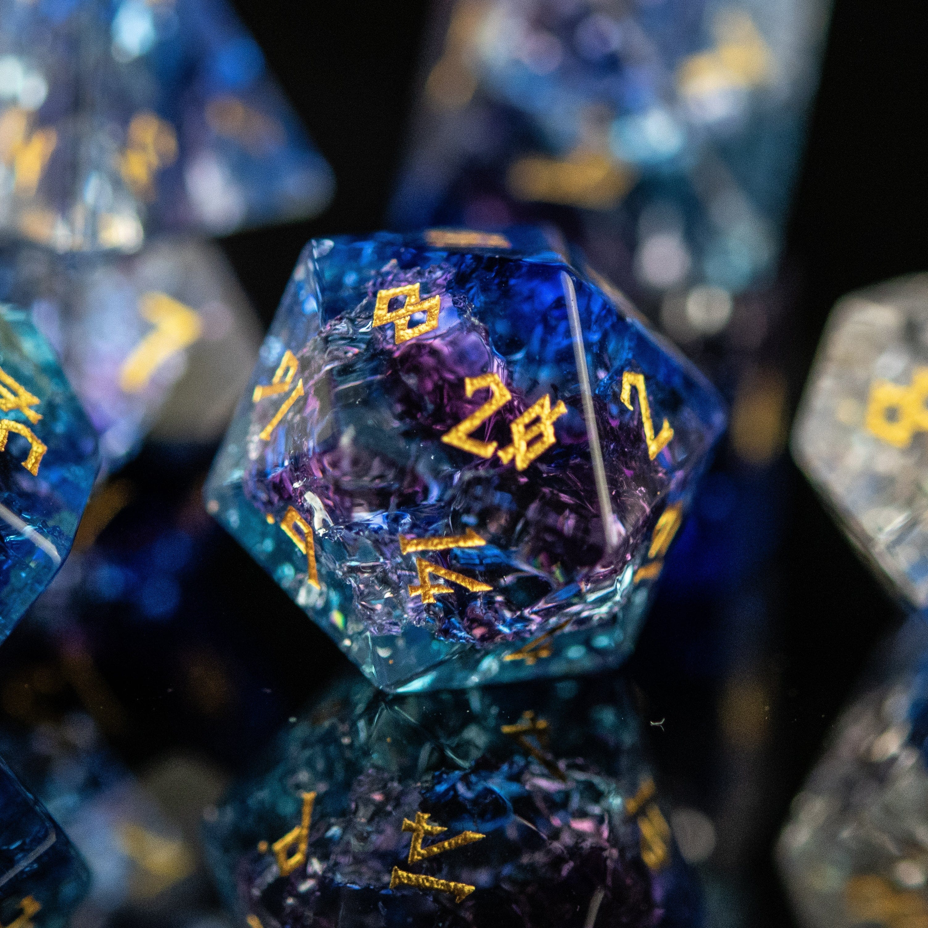 Misty Mountain Gaming Stone/Glass Enchanted Waters Shattered Glass Dice Set