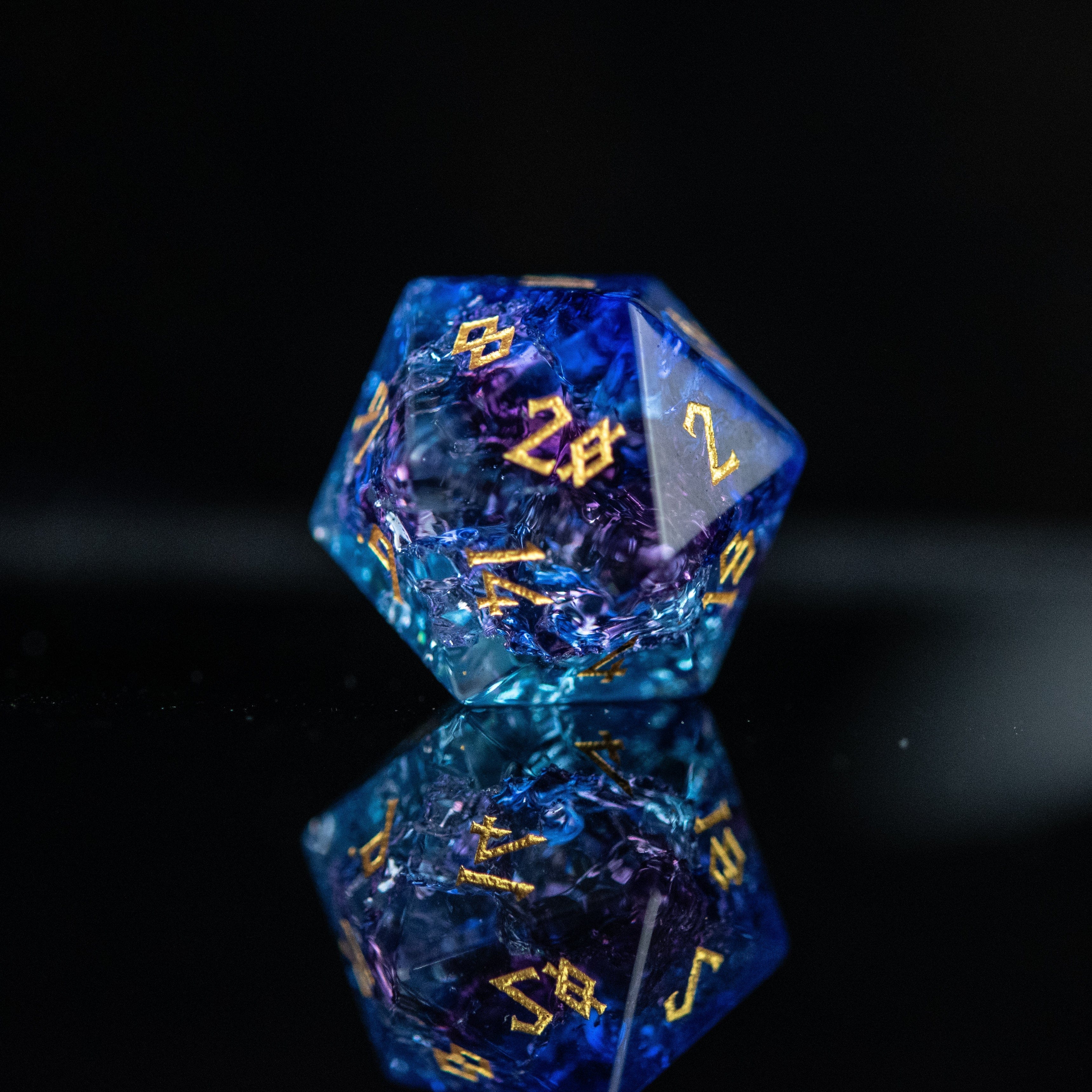 Misty Mountain Gaming Stone/Glass Enchanted Waters Shattered Glass Dice Set