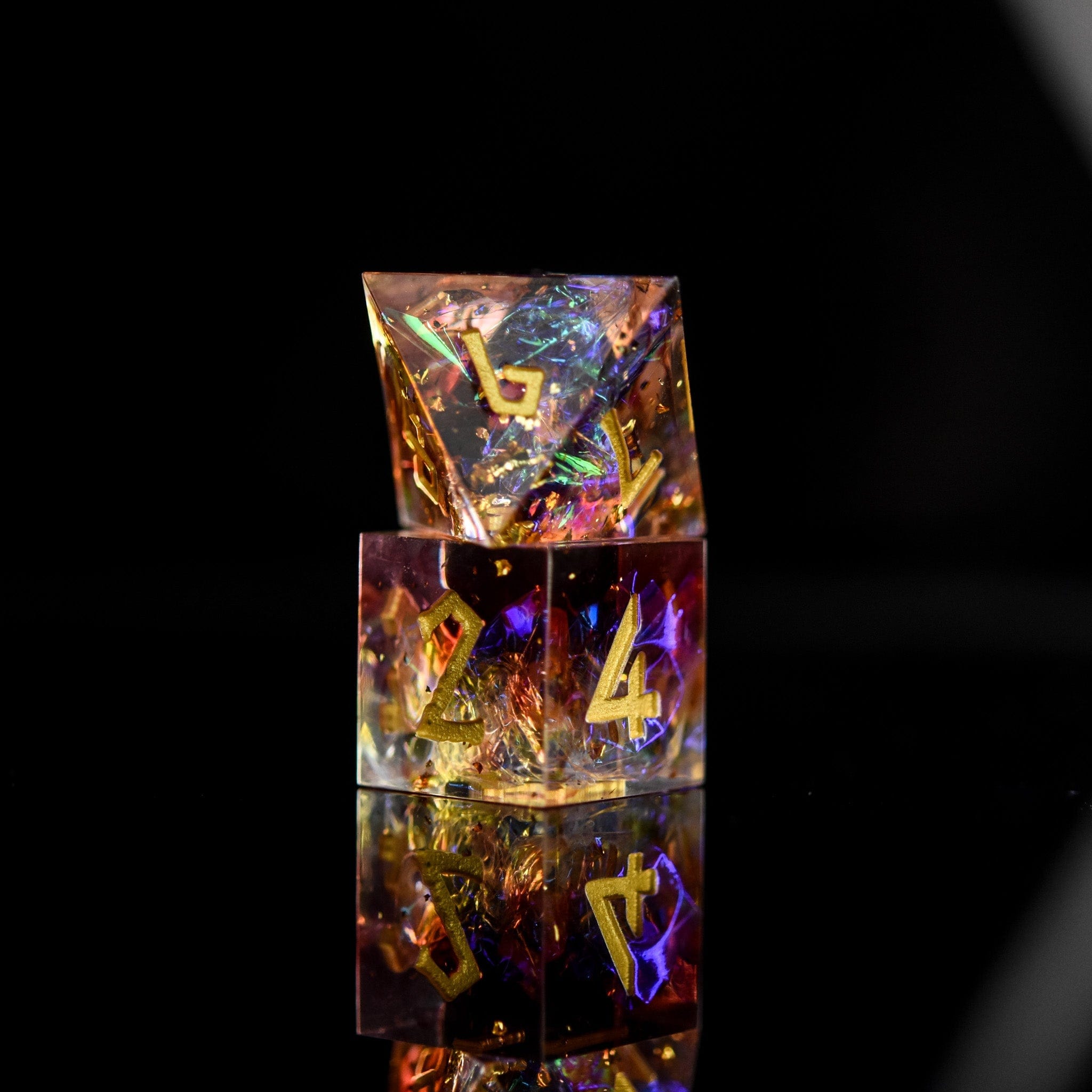 Misty Mountain Gaming Resin Ethereal Light Sharp-Edged Resin Dice Set
