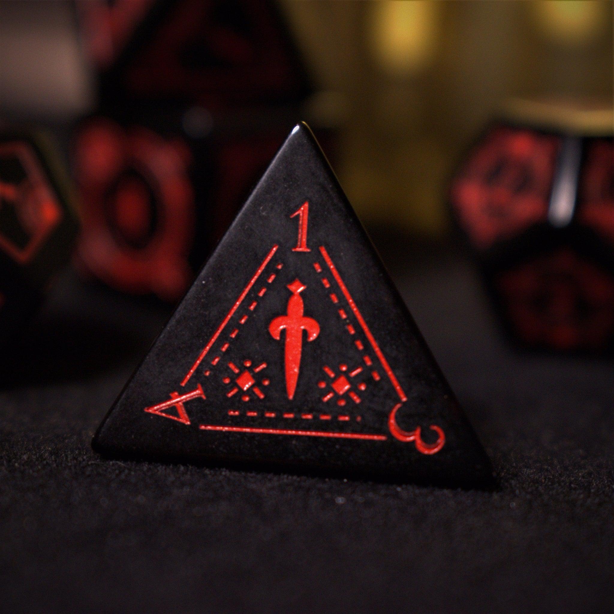Misty Mountain Gaming Stone/Glass Fabled Mark - Obsidian Stone Dice Set