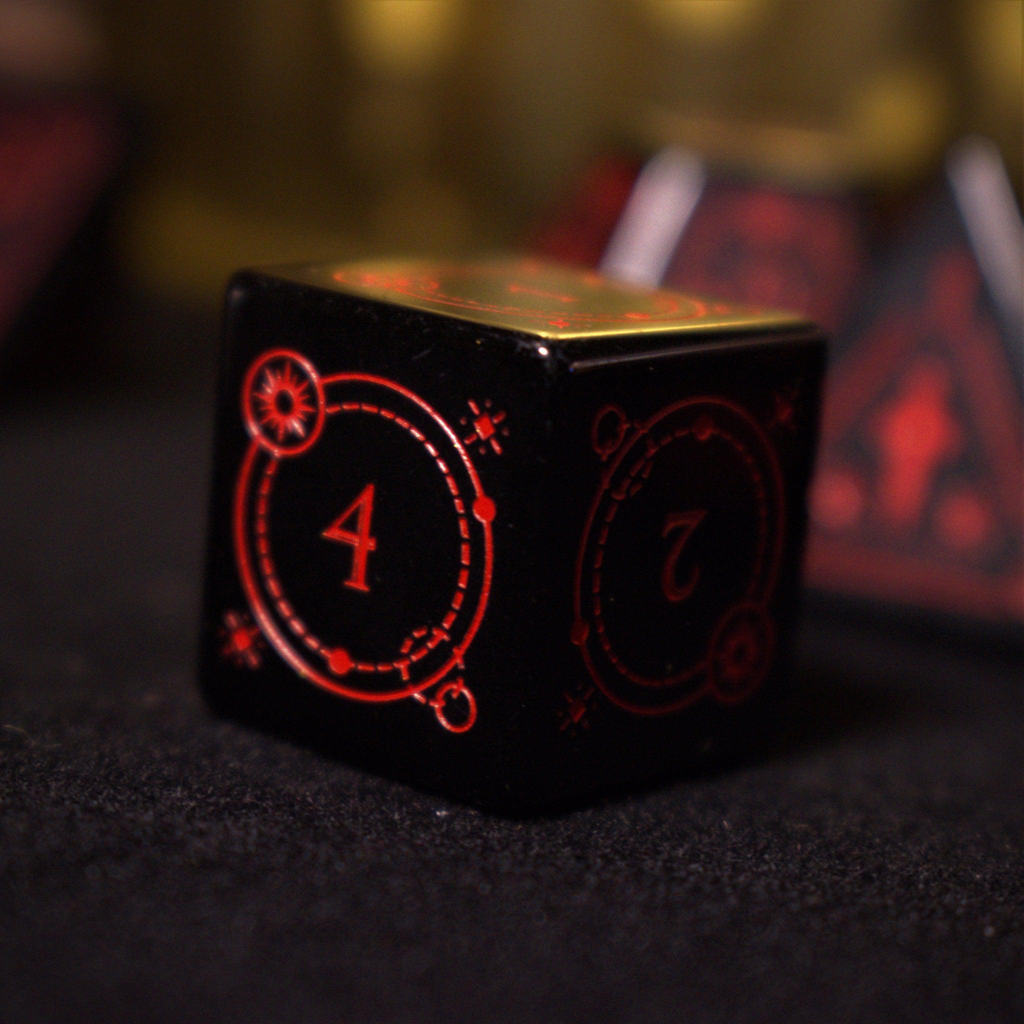 Misty Mountain Gaming Stone/Glass Fabled Mark - Obsidian Stone Dice Set