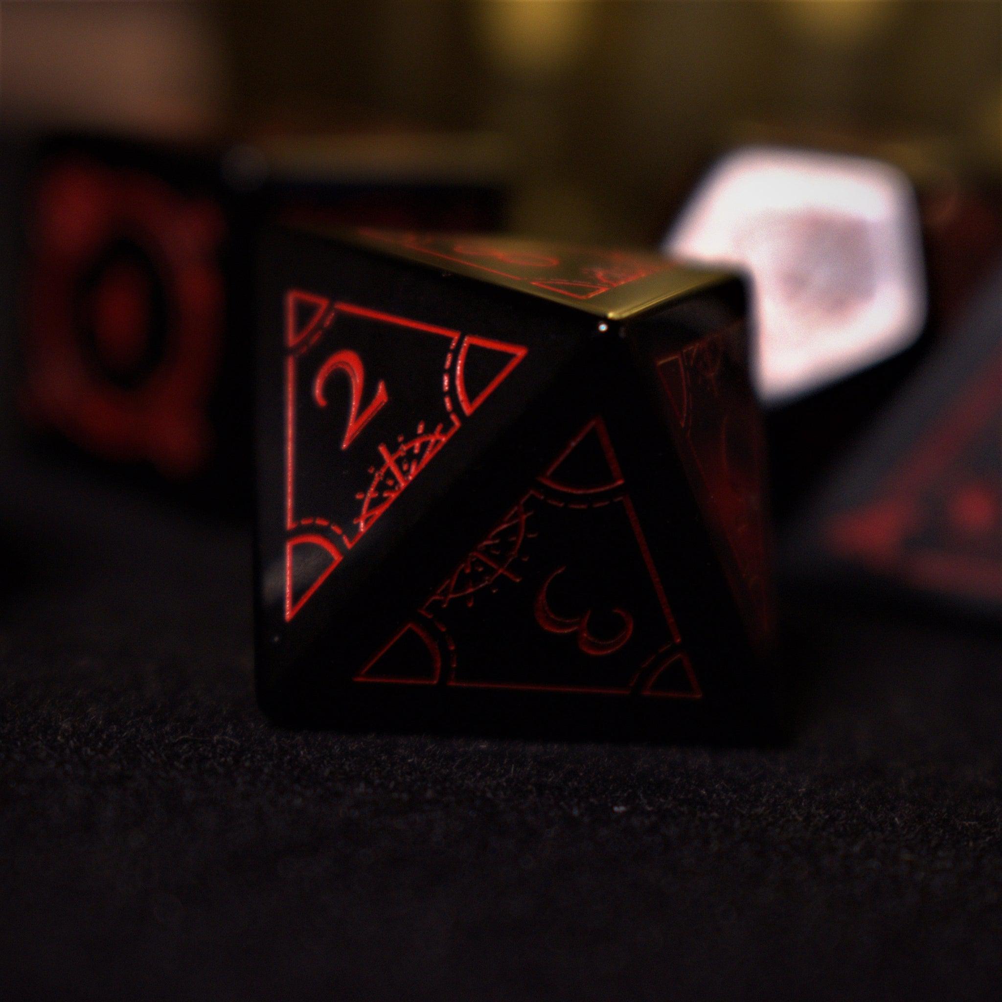 Misty Mountain Gaming Stone/Glass Fabled Mark - Obsidian Stone Dice Set