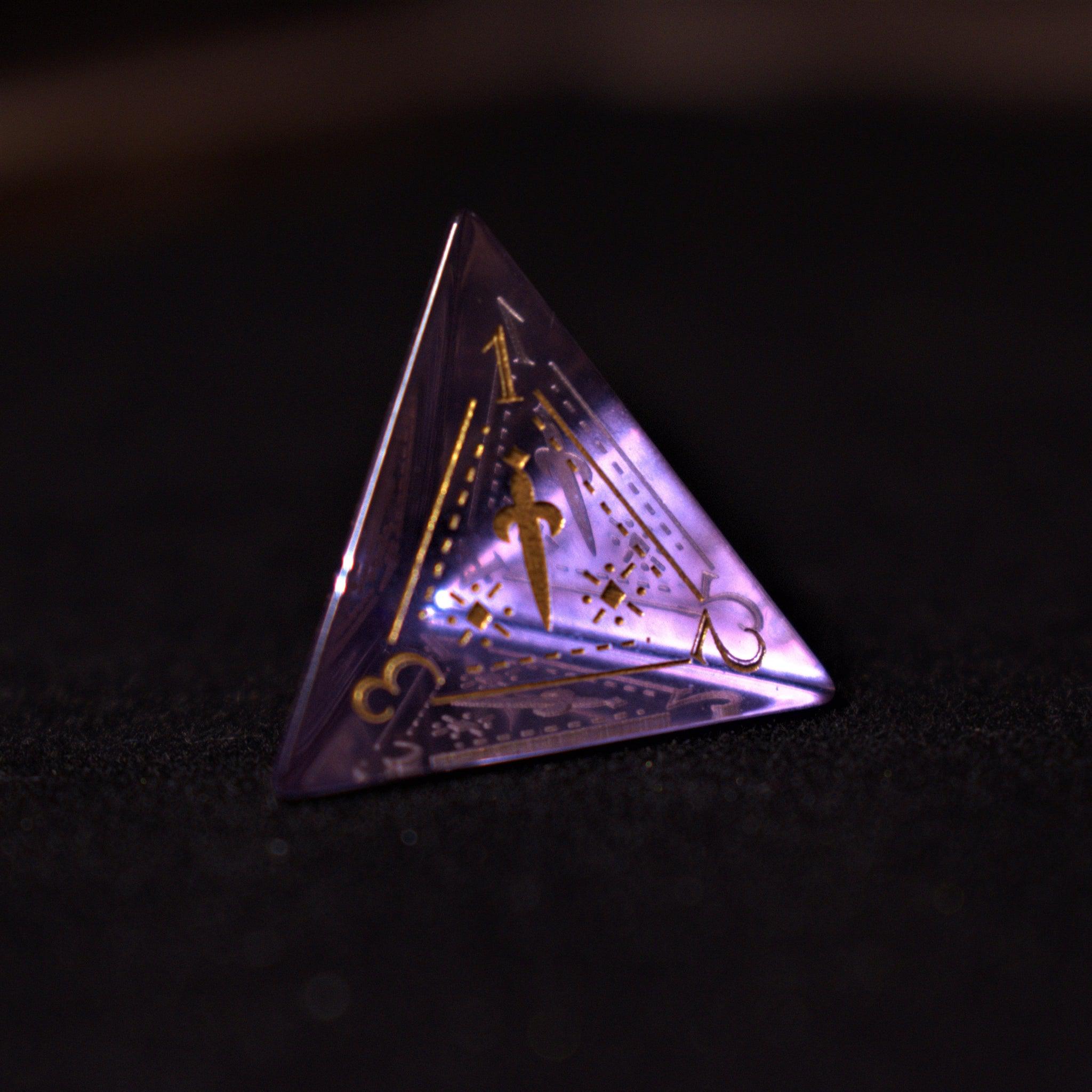 Misty Mountain Gaming Stone/Glass Fabled Mark Purple Glass Dice Set