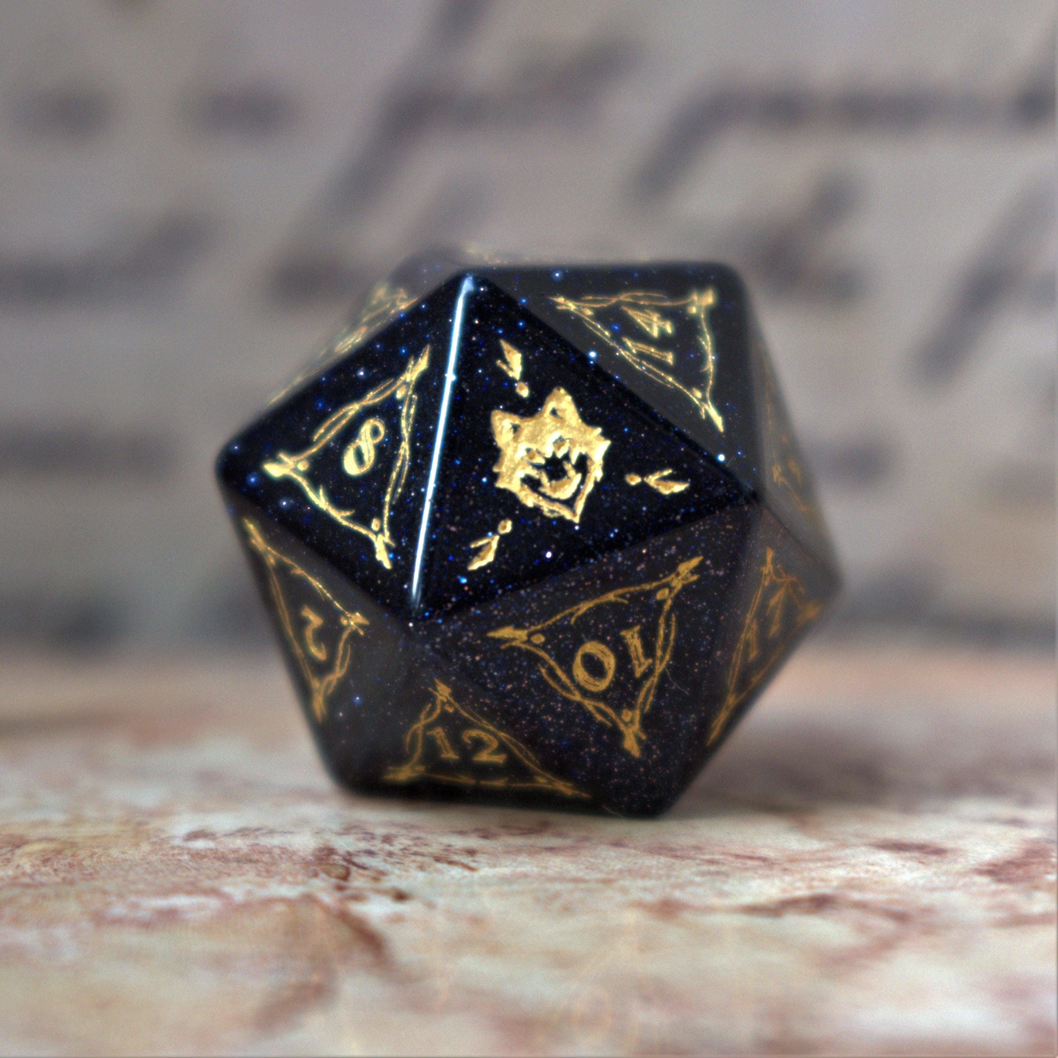 Misty Mountain Gaming Stone/Glass Fangs of Winter Blue Sandstone Stone Dice Set