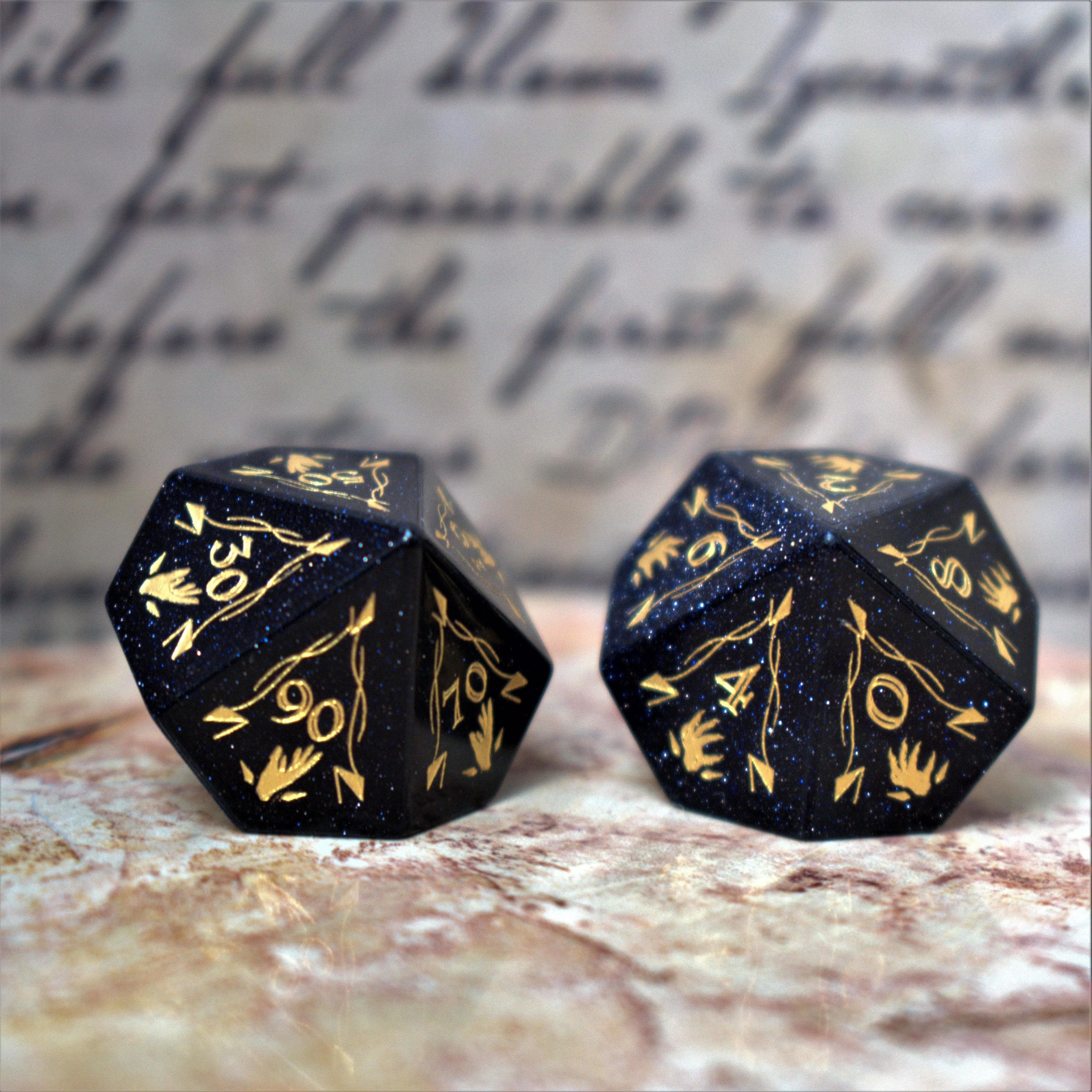 Misty Mountain Gaming Stone/Glass Fangs of Winter Blue Sandstone Stone Dice Set