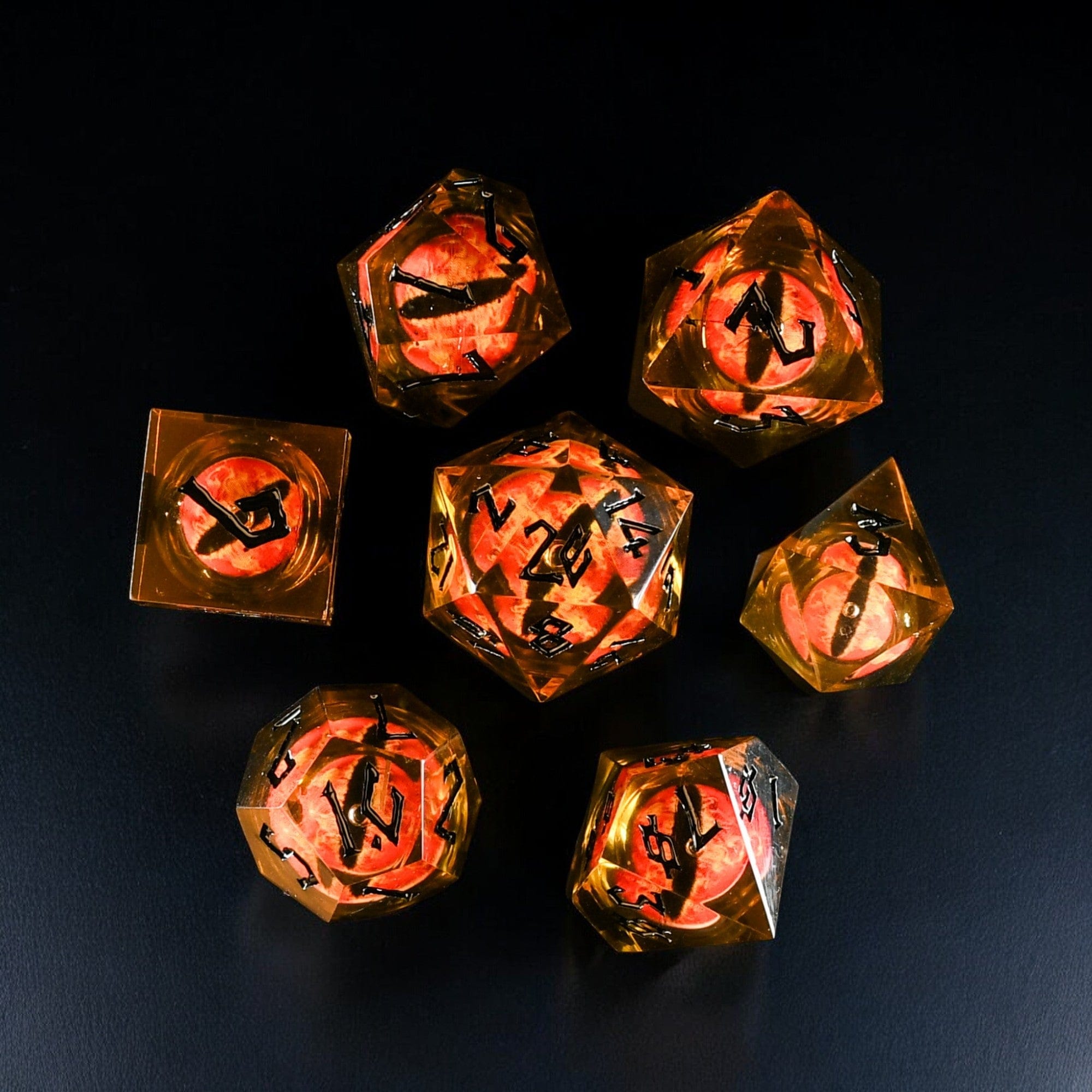 Misty Mountain Gaming Liquid Core Flaming Eye Liquid Core Dice Set