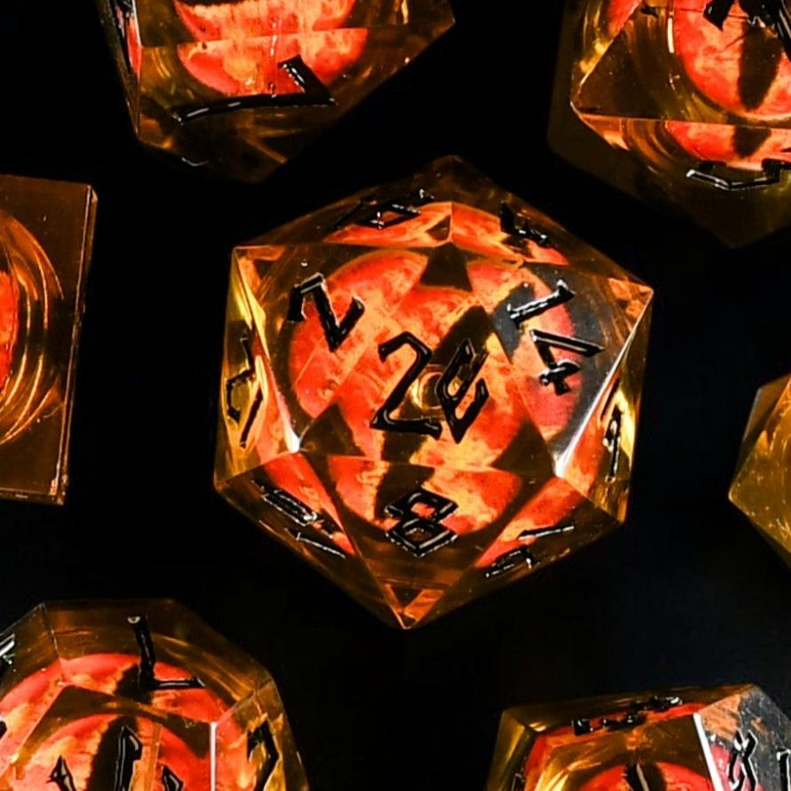 Misty Mountain Gaming Liquid Core Flaming Eye Liquid Core Dice Set