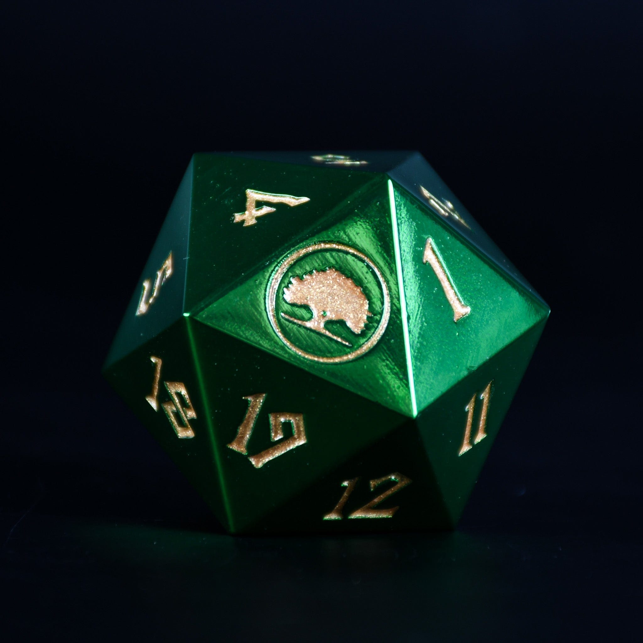 Misty Mountain Gaming Large D20s Forest Mana Spindown Metal D20