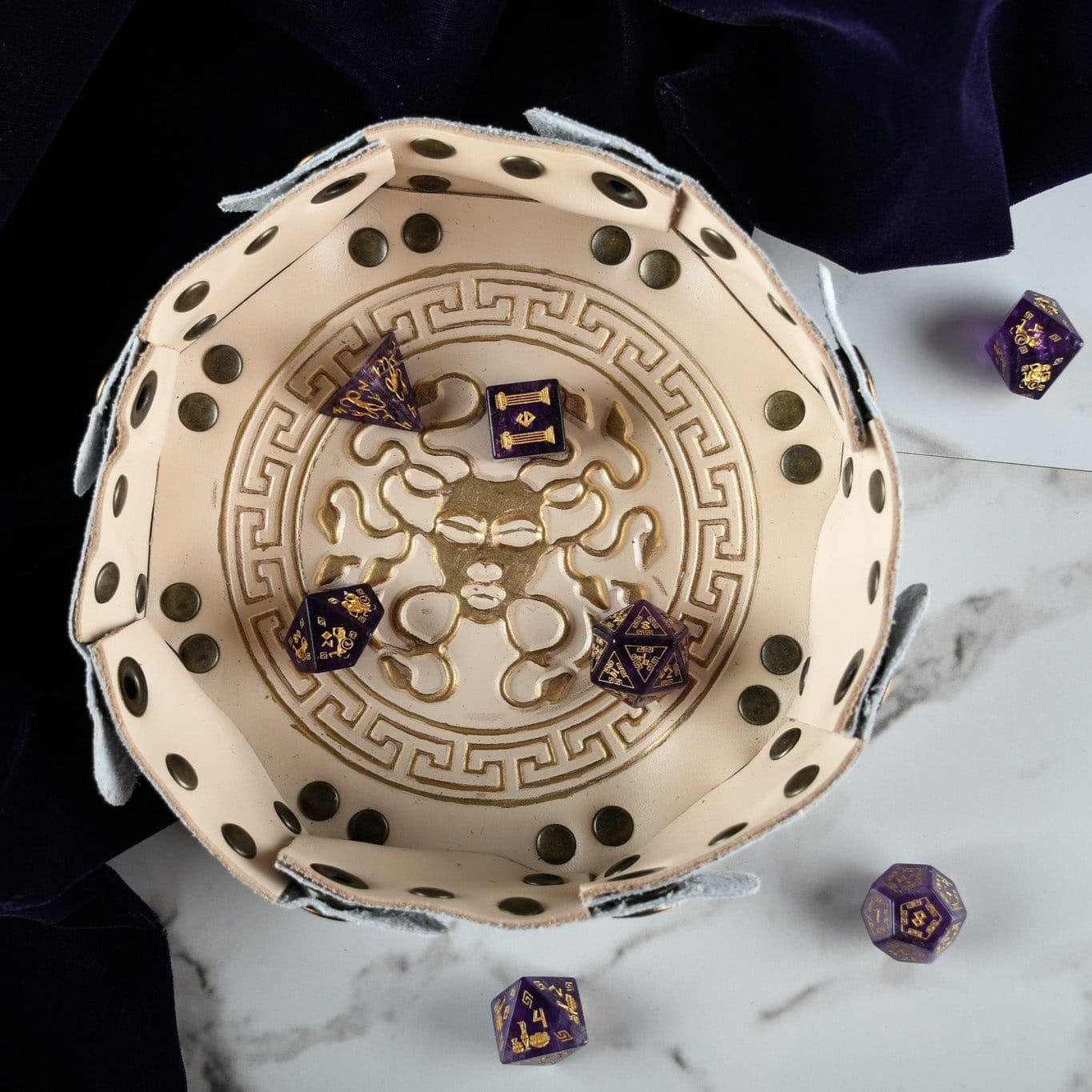 Misty Mountain Gaming Dice Greek Amethyst Stone Dice Set - Dice Around the World Collection