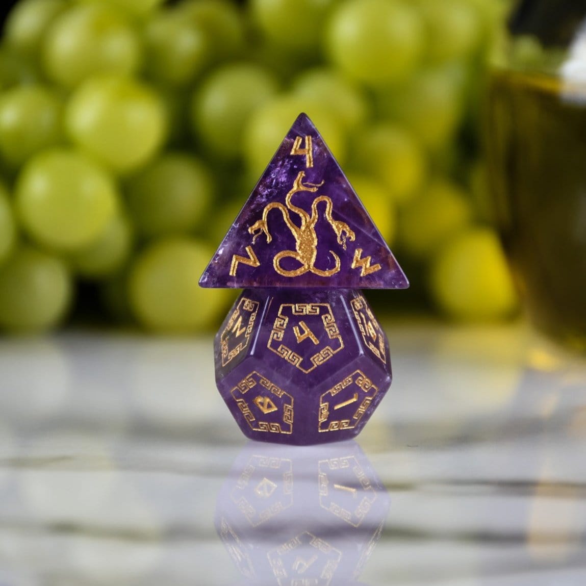 Misty Mountain Gaming Dice Greek Amethyst Stone Dice Set - Dice Around the World Collection
