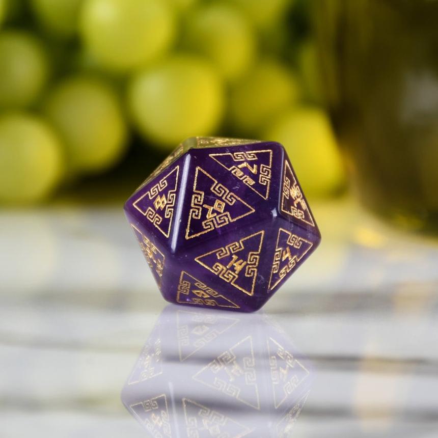 Misty Mountain Gaming Dice Greek Amethyst Stone Dice Set - Dice Around the World Collection
