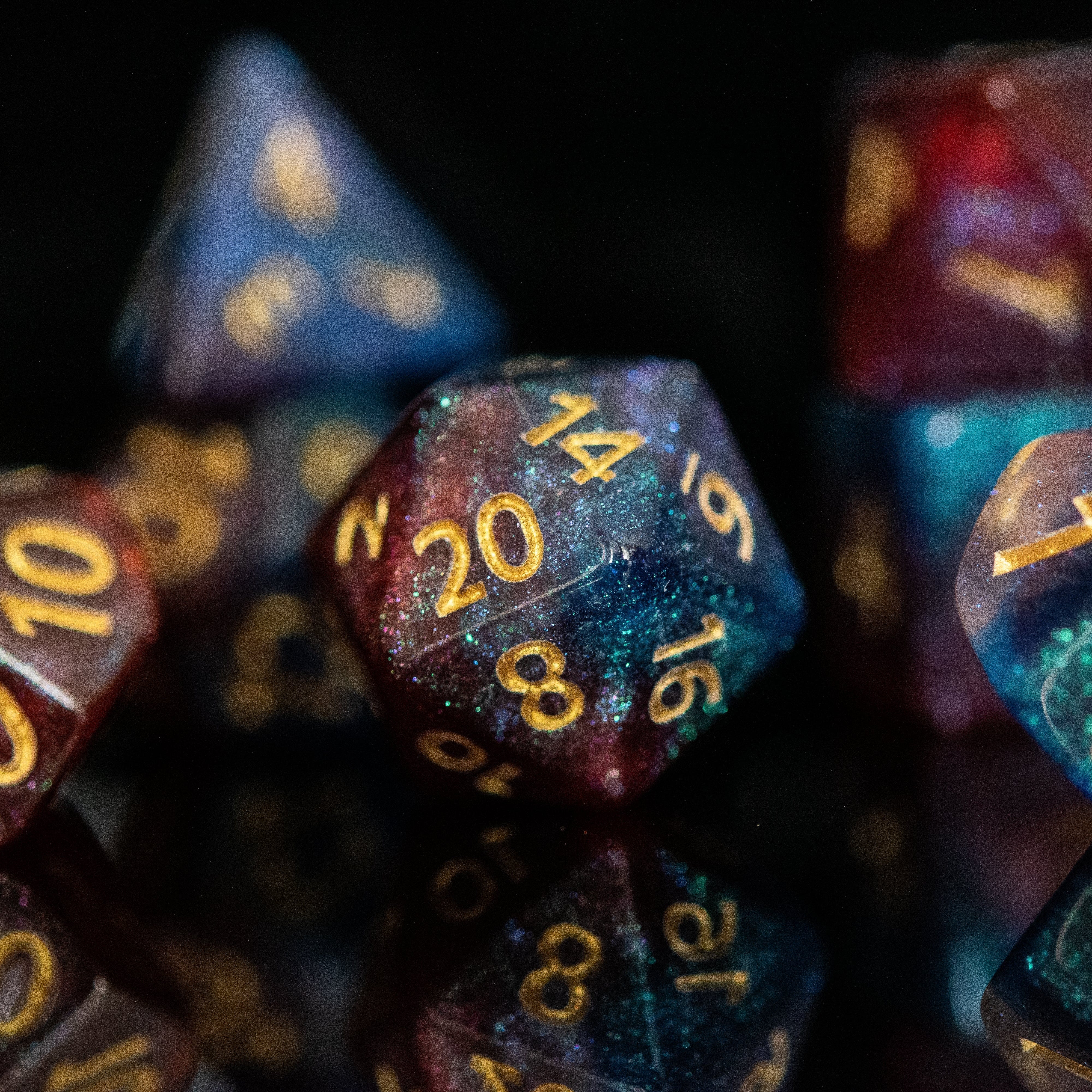 Misty Mountain Gaming Acrylic Dice Helix Galaxy Acrylic Dice Set