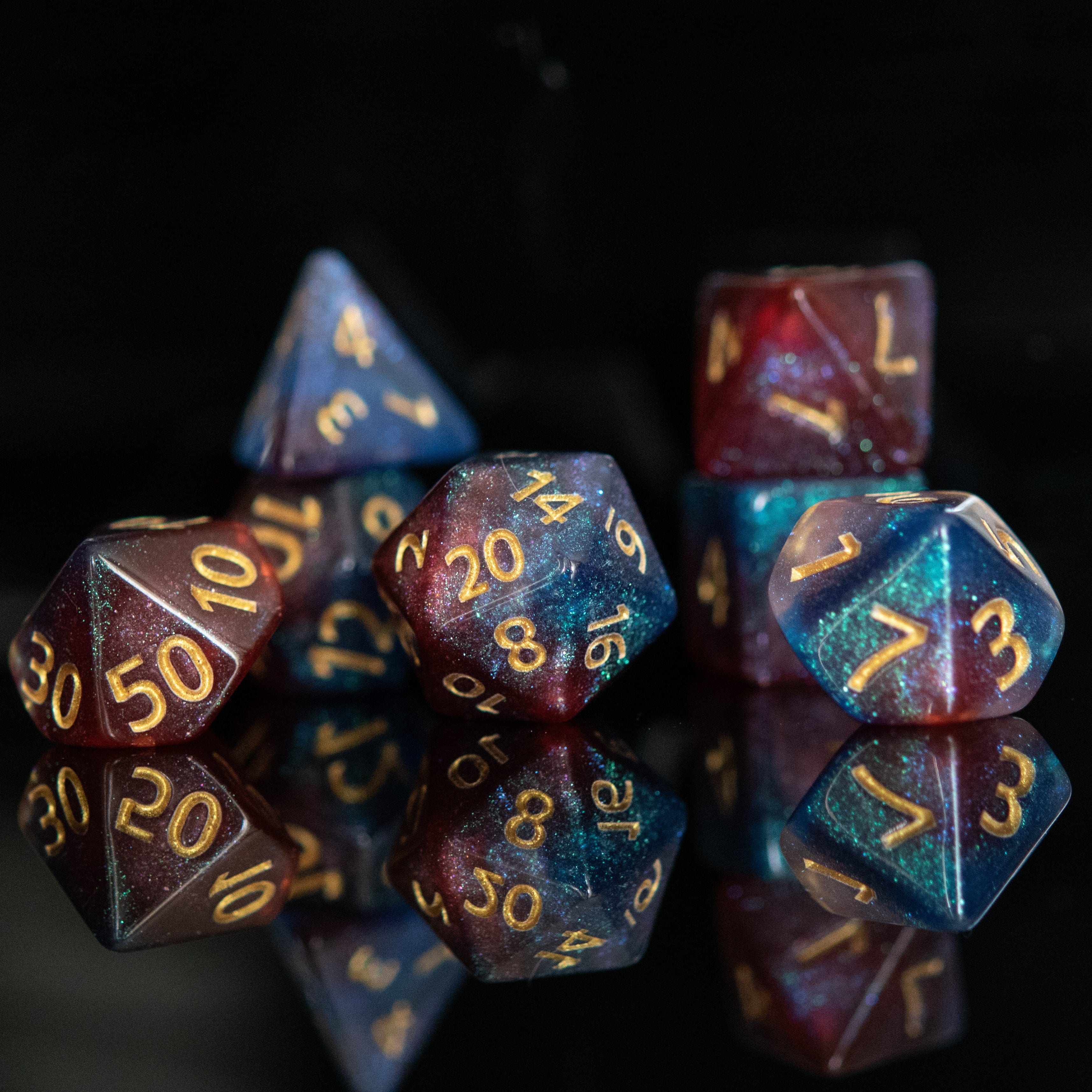 Misty Mountain Gaming Acrylic Dice Helix Galaxy Acrylic Dice Set