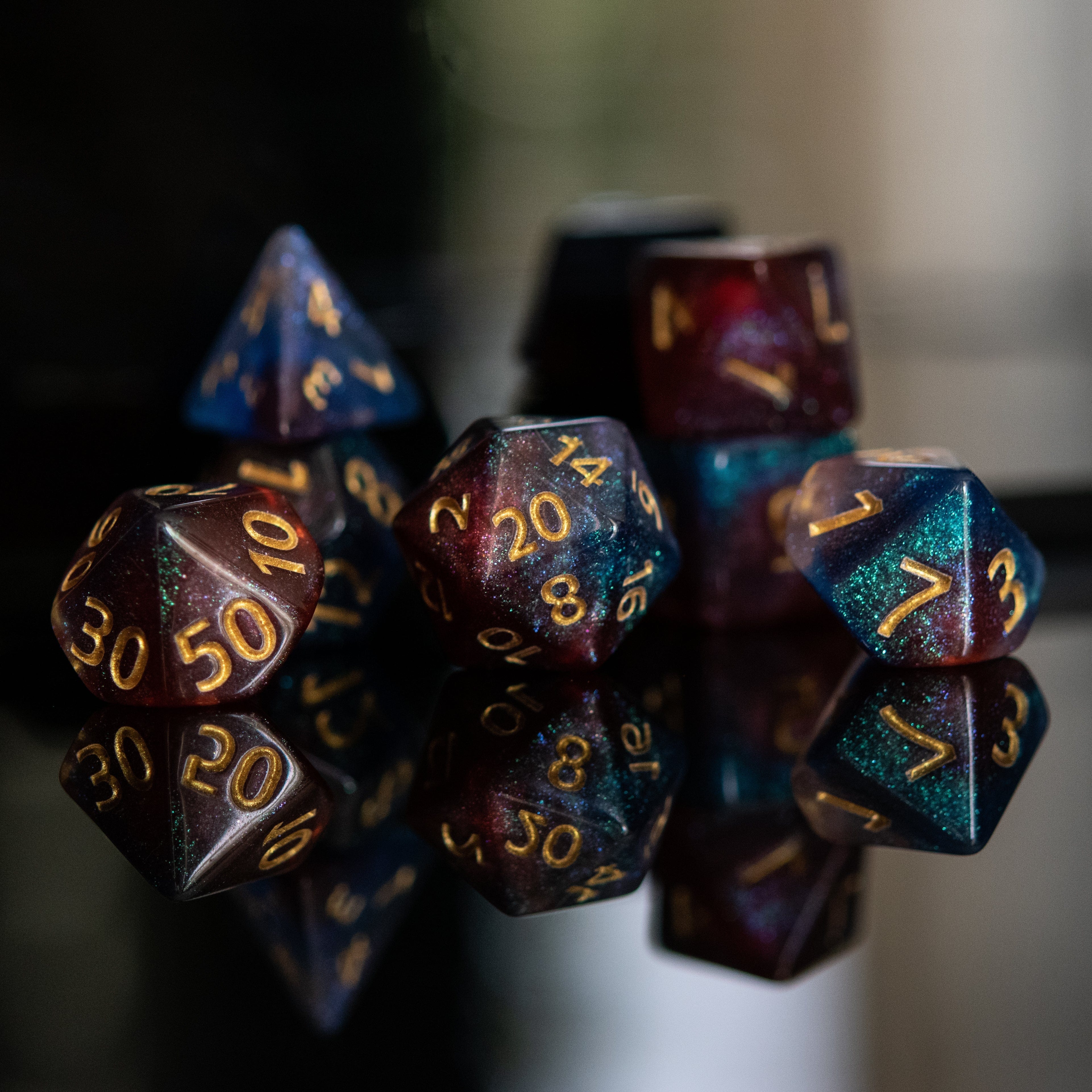 Misty Mountain Gaming Acrylic Dice Helix Galaxy Acrylic Dice Set