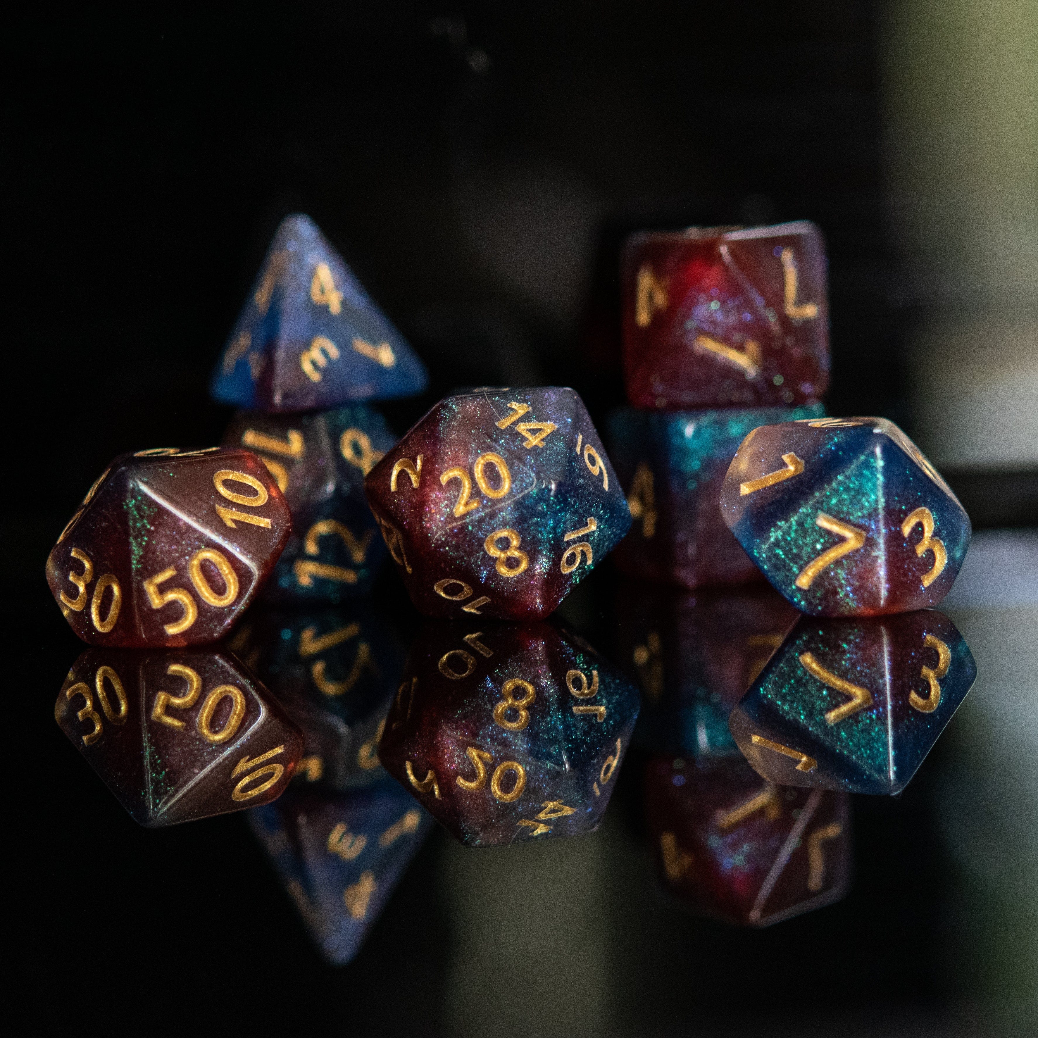 Misty Mountain Gaming Acrylic Dice Helix Galaxy Acrylic Dice Set