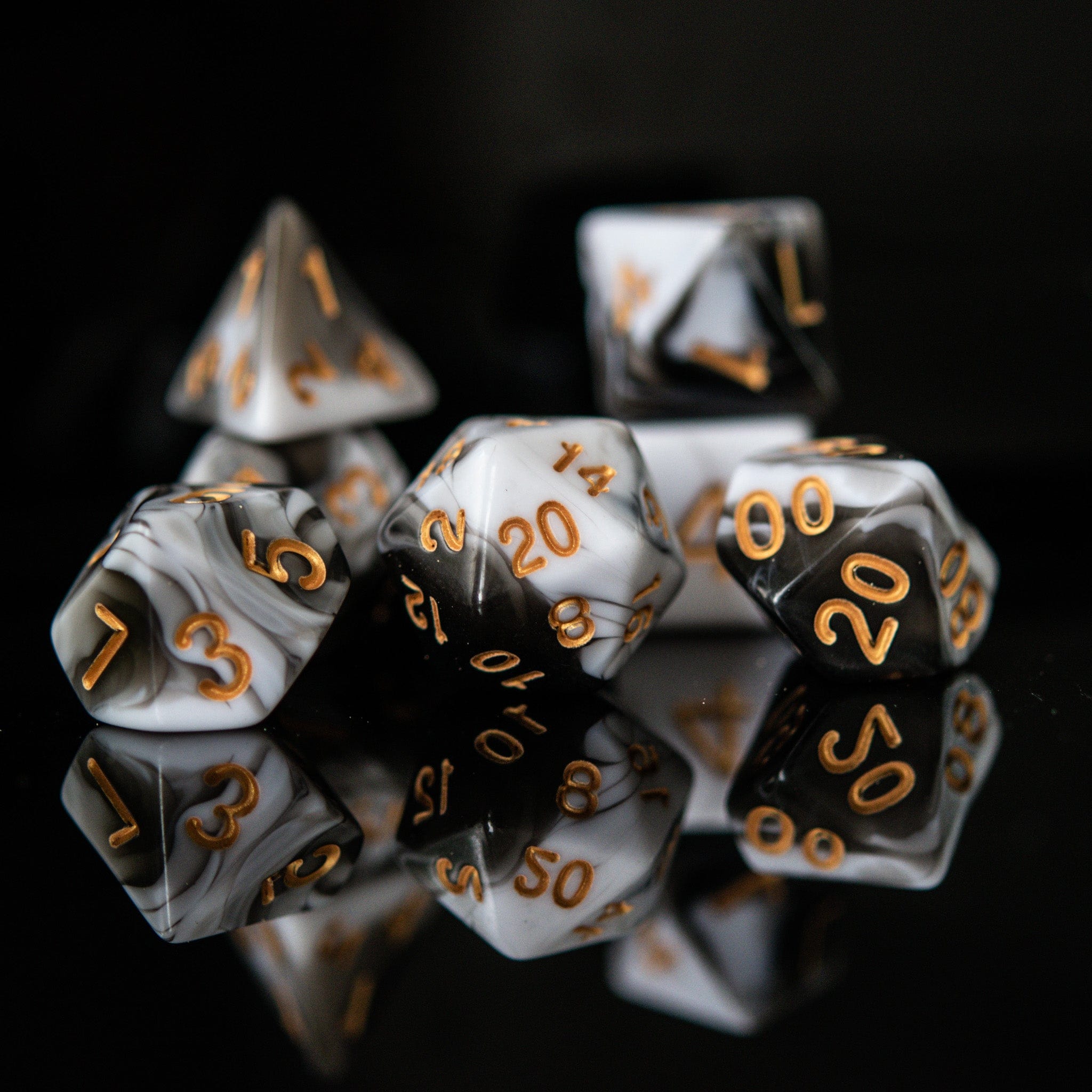 Misty Mountain Gaming Acrylic Dice Illustration Acrylic Dice Set