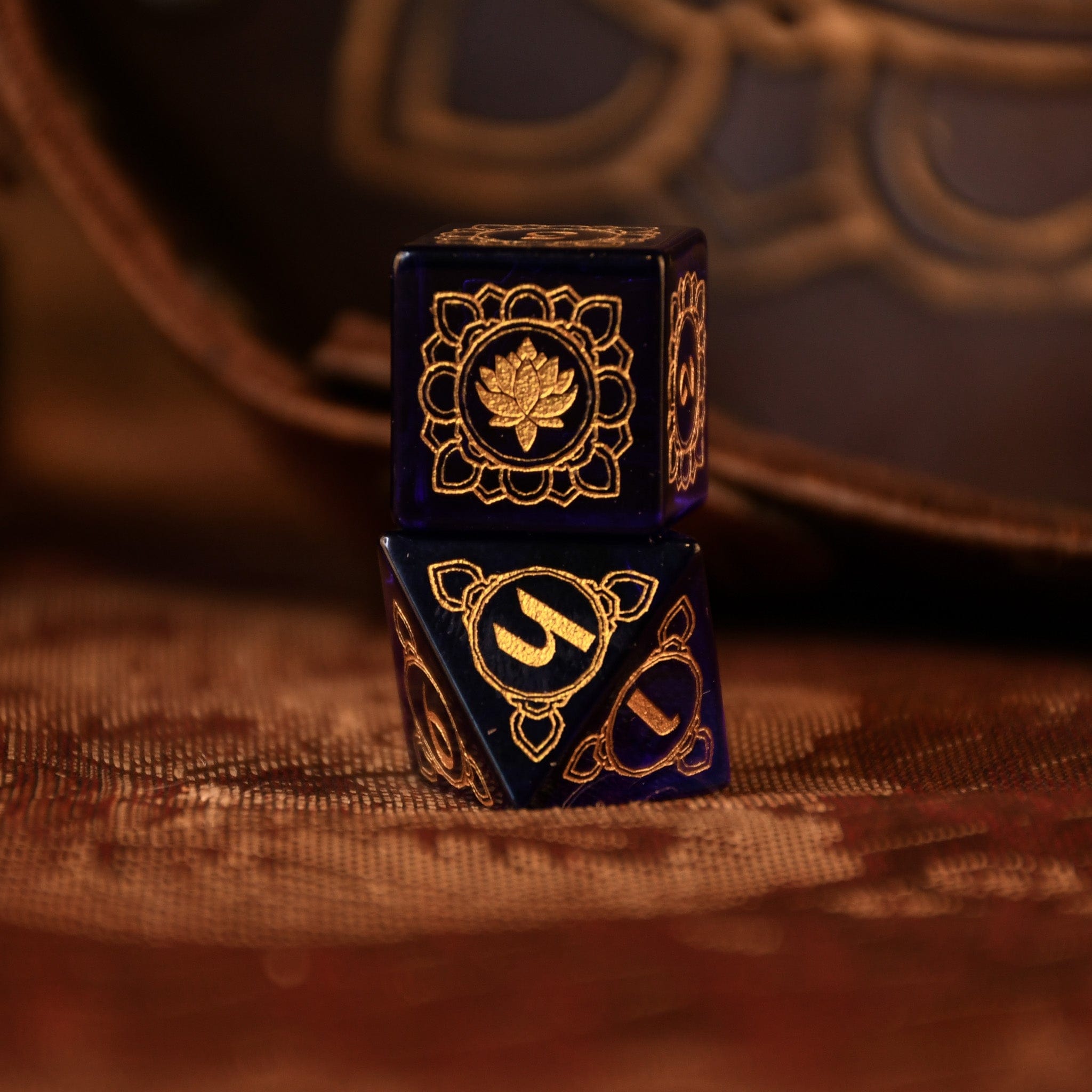 Misty Mountain Gaming Dice Indian Blue Glass Dice Set - Dice Around the World Collection