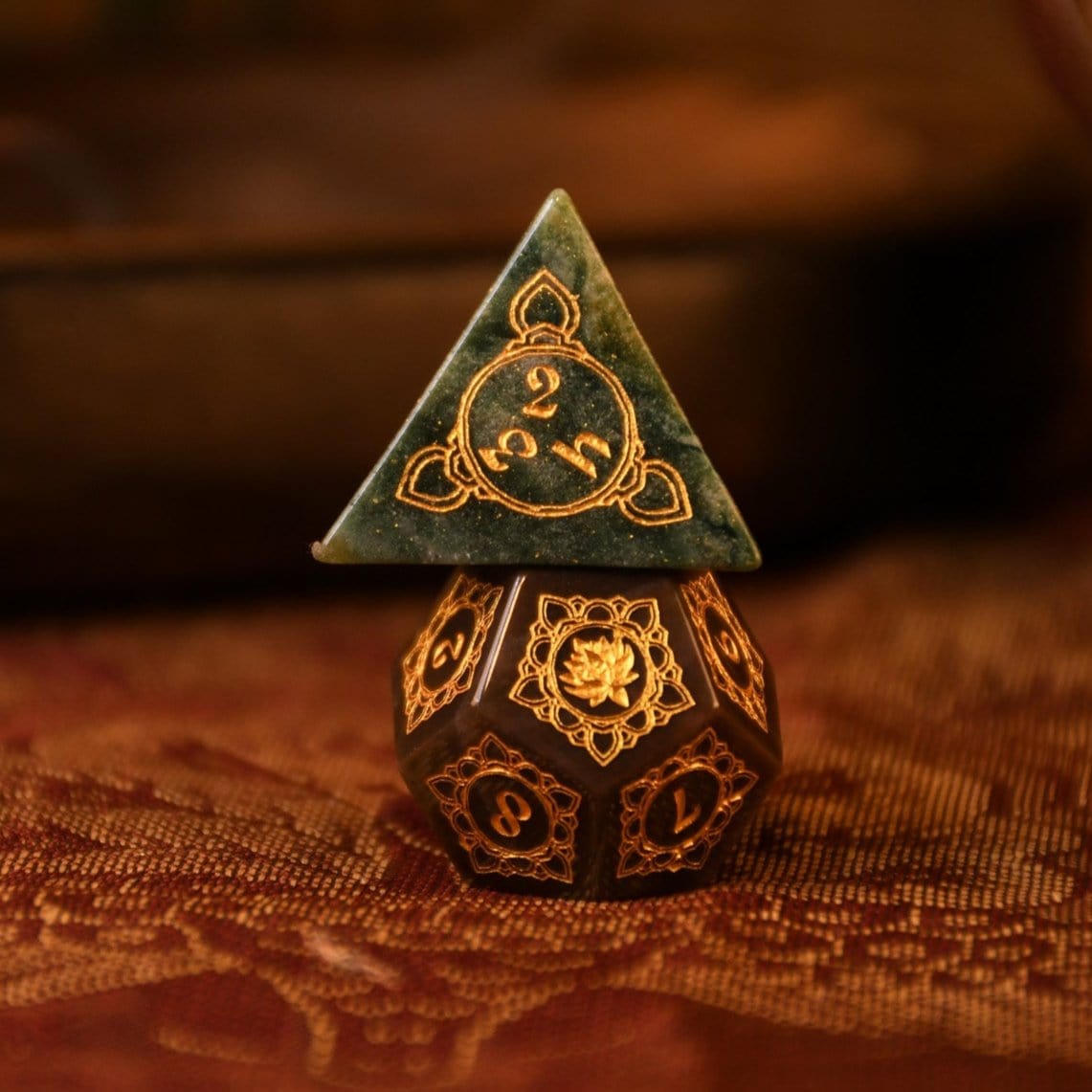 Misty Mountain Gaming Dice Indian, Indian Agate Stone Dice Set - Dice Around the World Collection