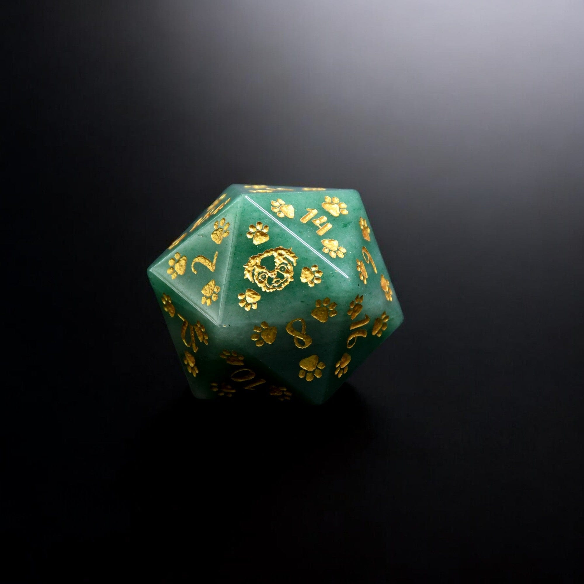 Misty Mountain Gaming DICE Japanese Chin Puppy Paws Aventurine 30mm D20