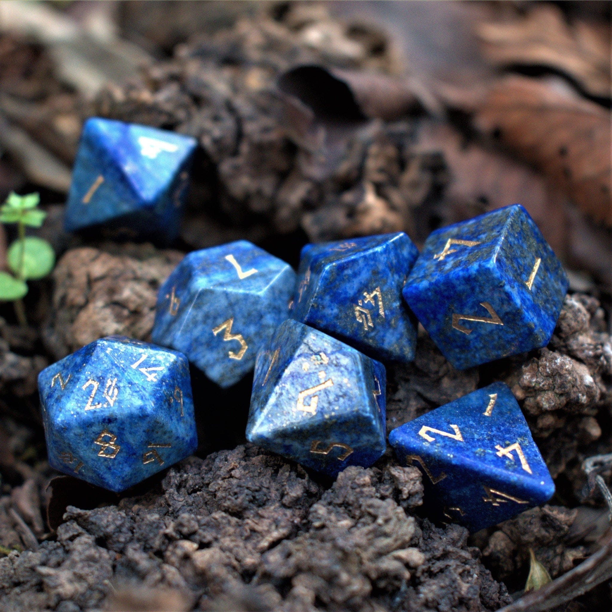 Misty Mountain Gaming Stone/Glass Lapis Lazuli Stone Dice Set