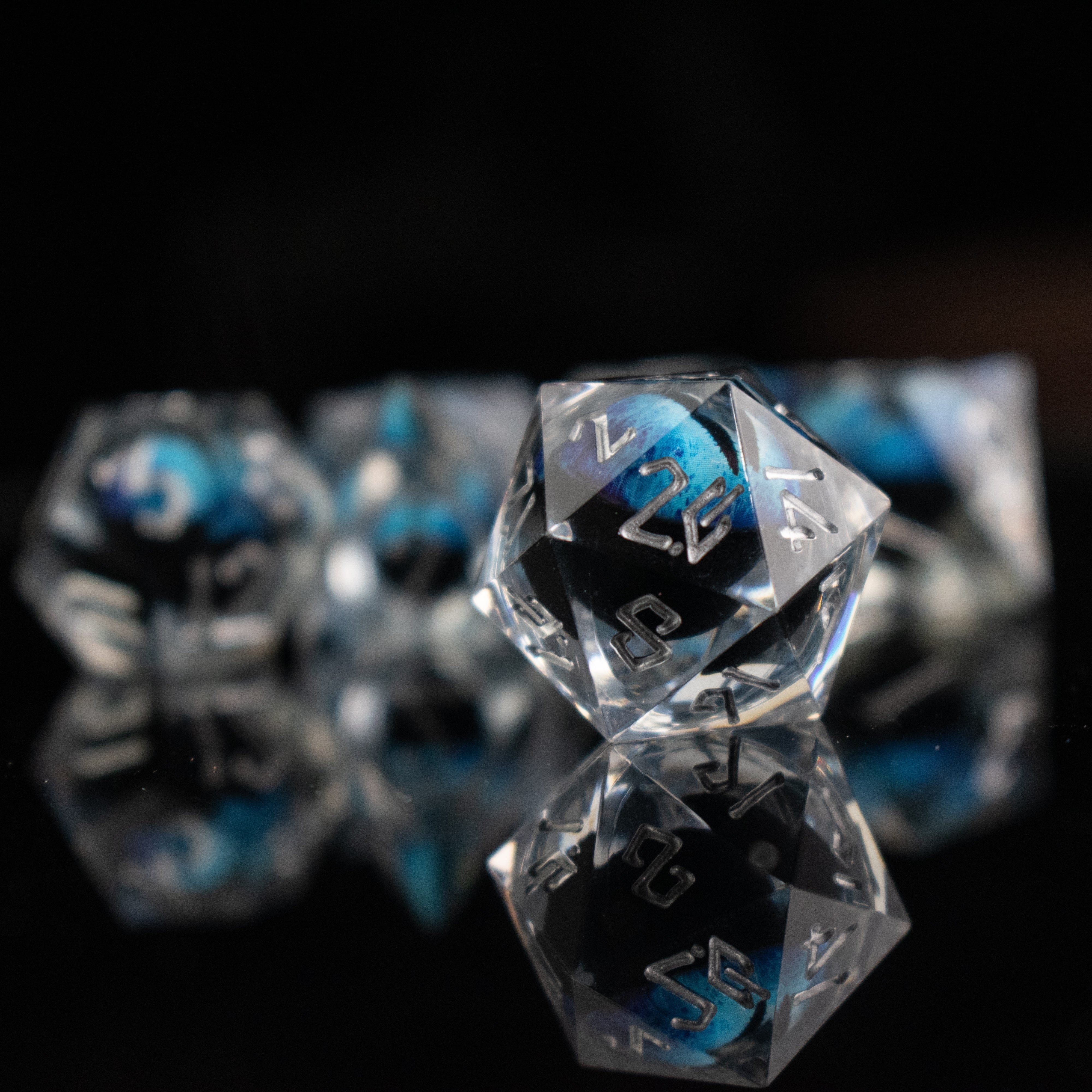 Misty Mountain Gaming Liquid Core Legacy of Blue Eyes Liquid Core Dice Set - Silver