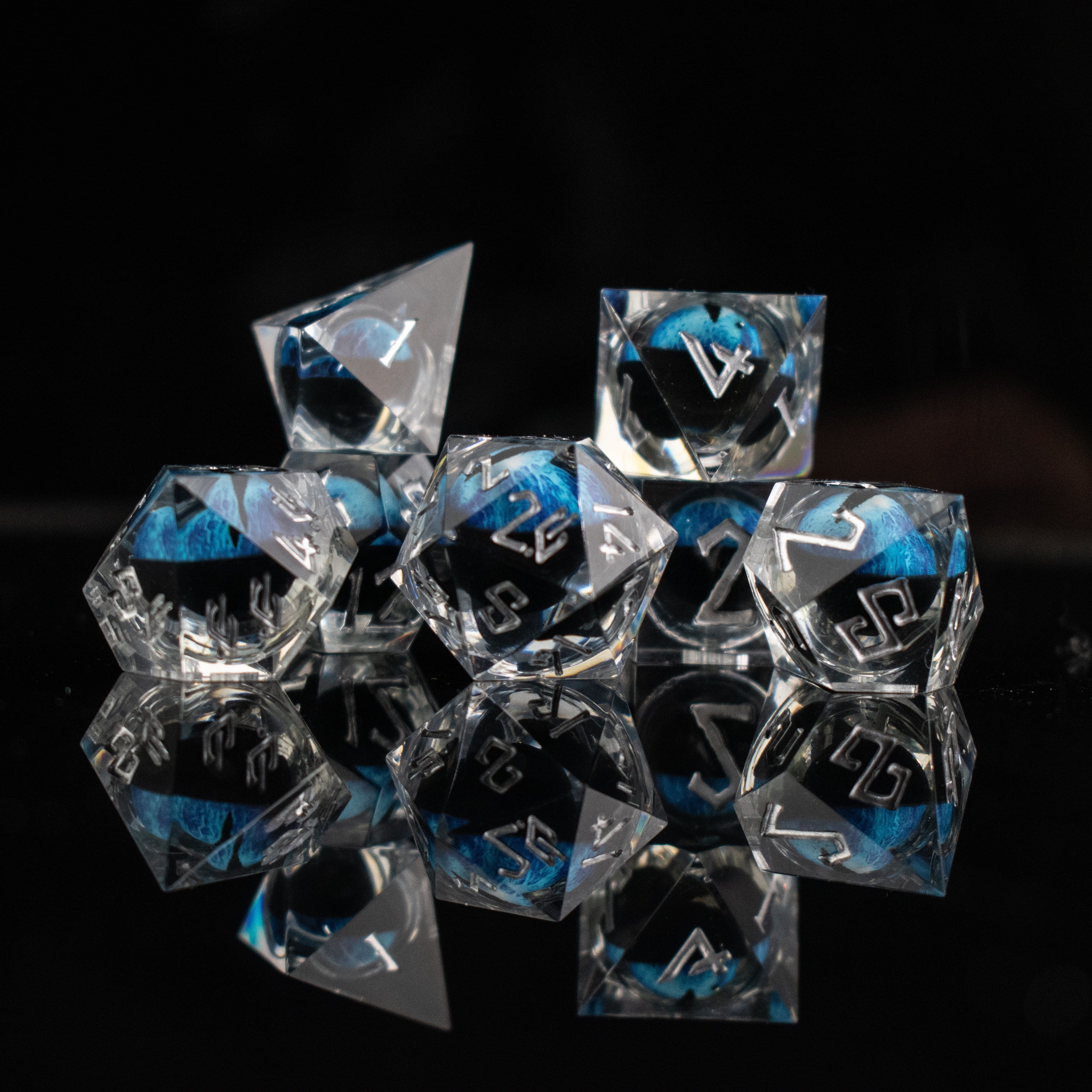 Misty Mountain Gaming Liquid Core Legacy of Blue Eyes Liquid Core Dice Set - Silver