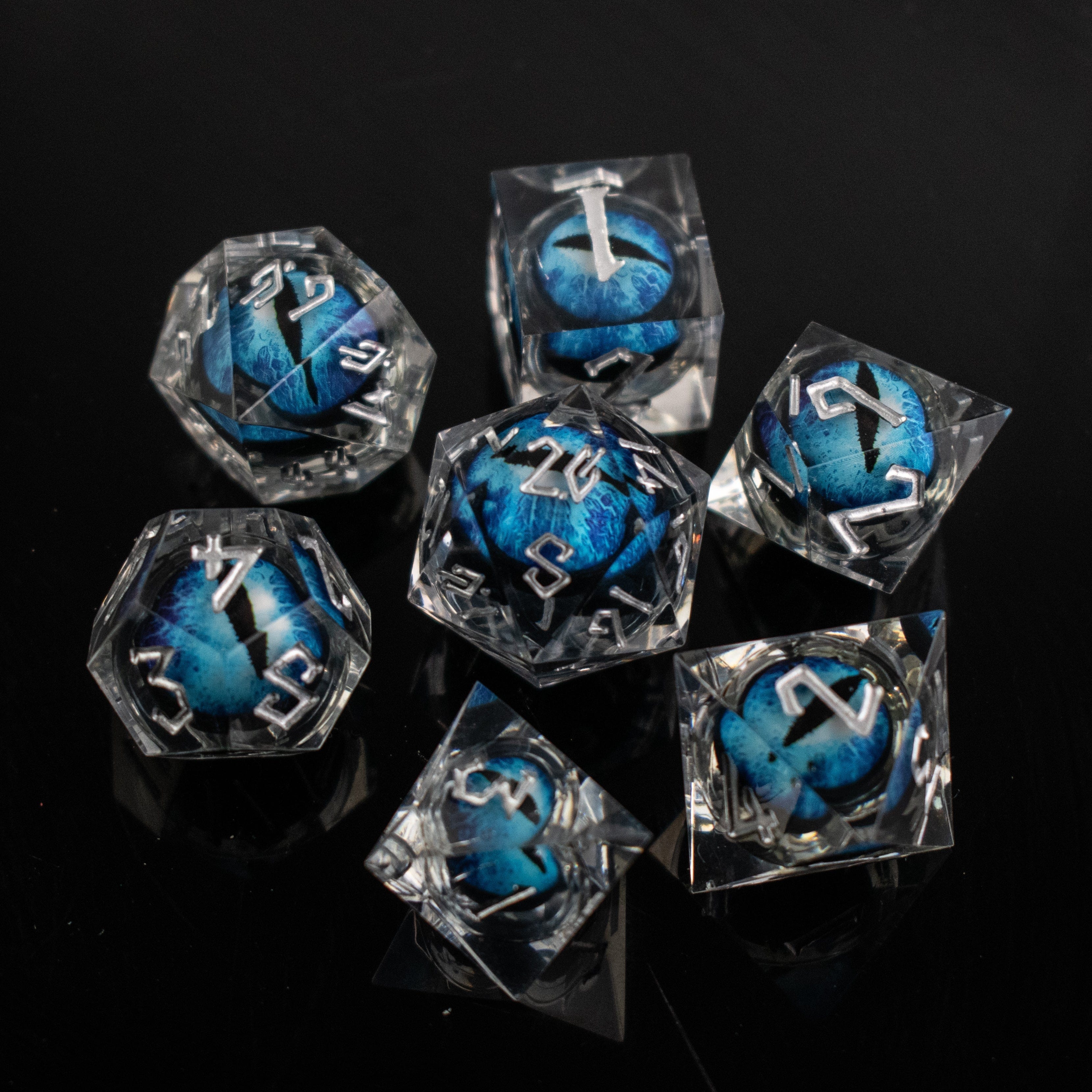 Misty Mountain Gaming Liquid Core Legacy of Blue Eyes Liquid Core Dice Set - Silver