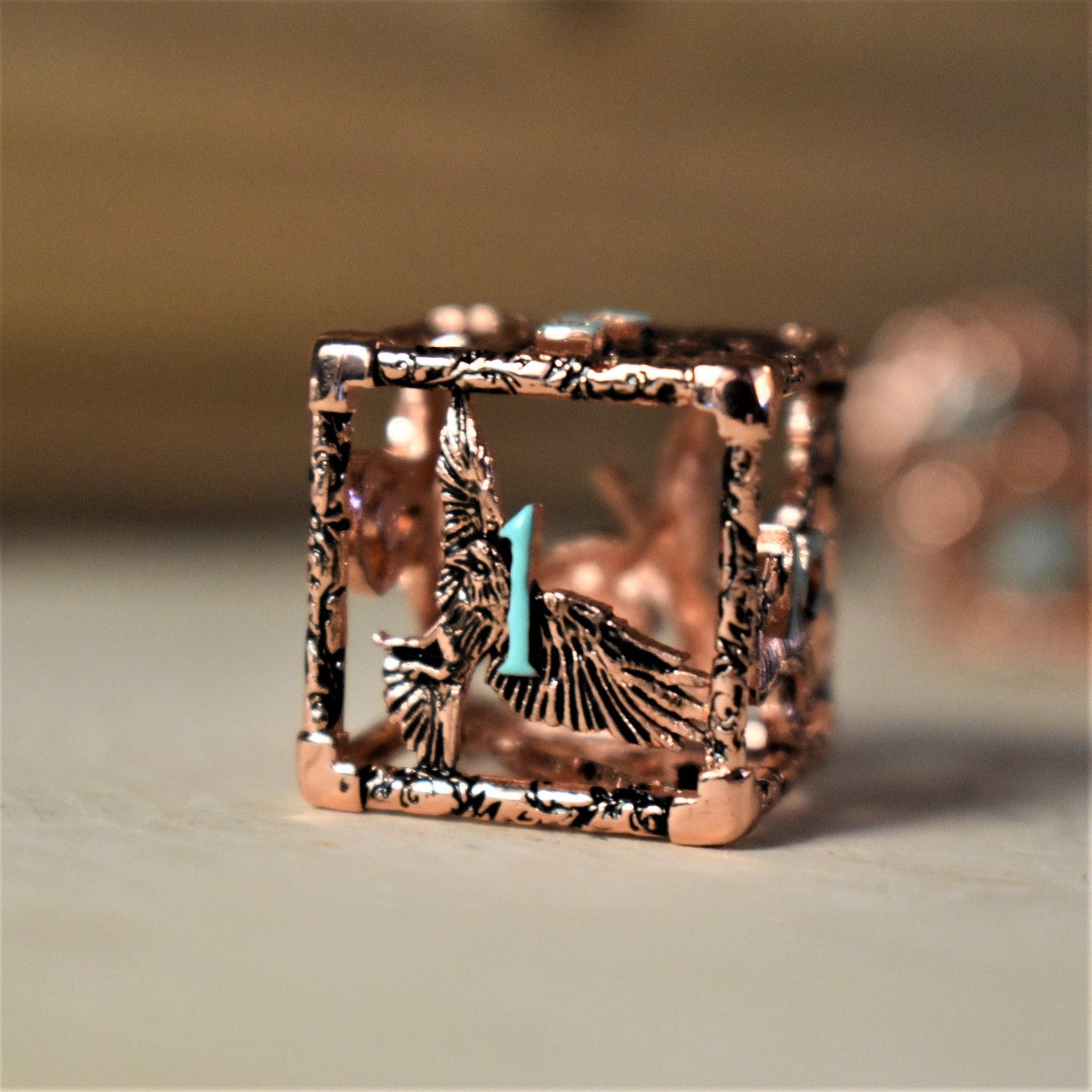 Misty Mountain Gaming hollow Legends of Valhalla - Copper and Blue Hollow Metal Dice Set