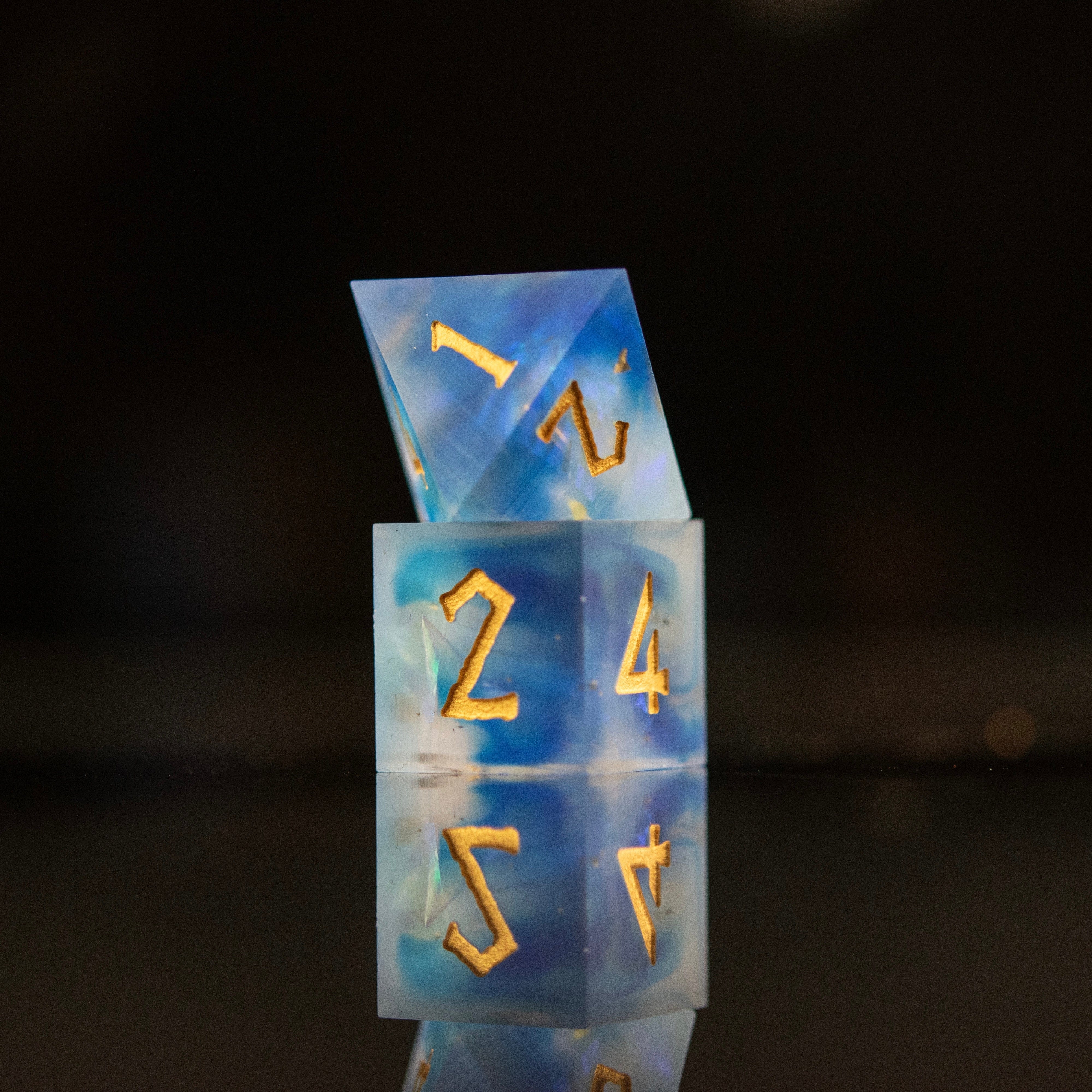Misty Mountain Gaming Resin Lunar Veil Sharp-Edged Resin Dice Set