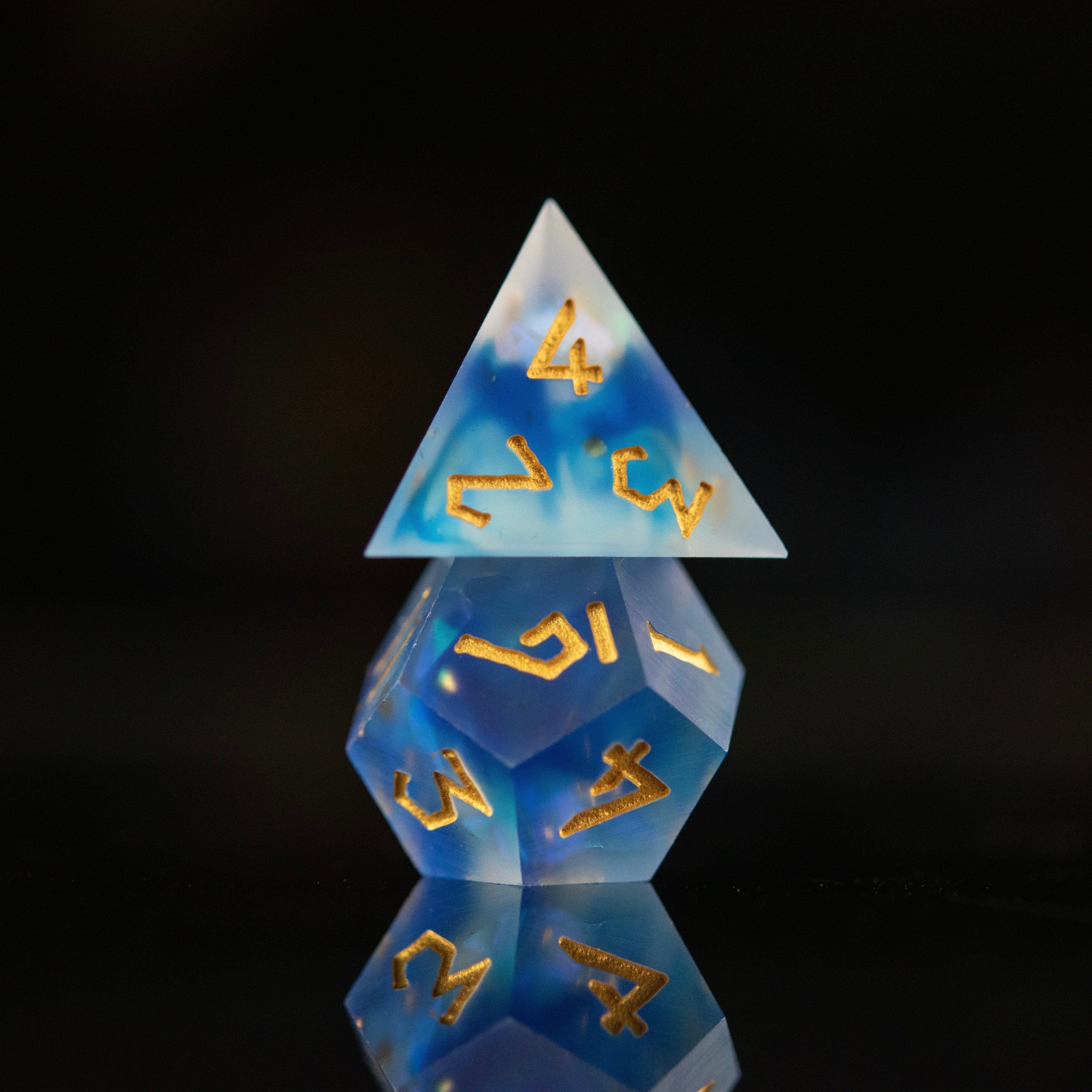 Misty Mountain Gaming Resin Lunar Veil Sharp-Edged Resin Dice Set