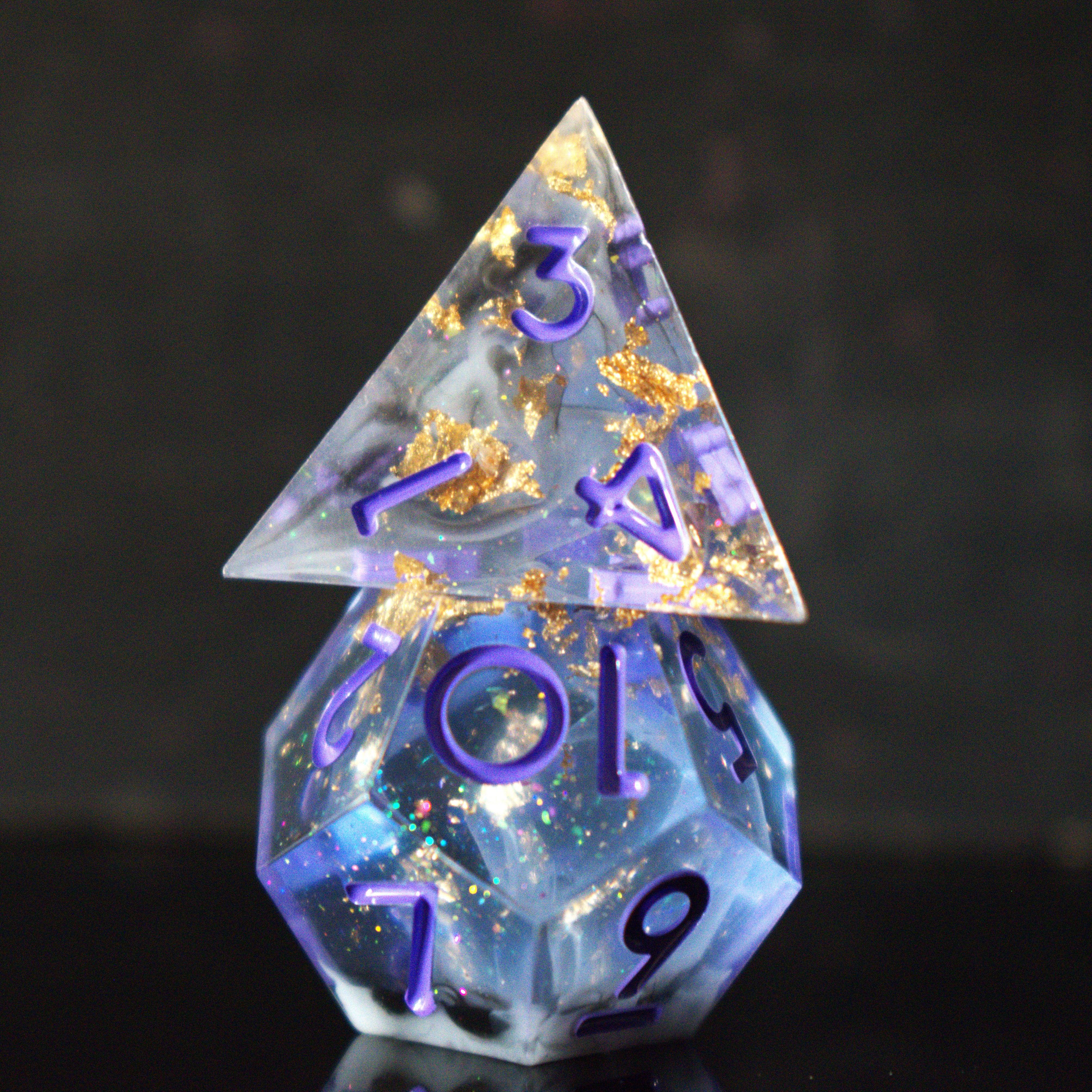 Misty Mountain Gaming Resin Mirage Arcane Sharp-Edged Resin Dice Set