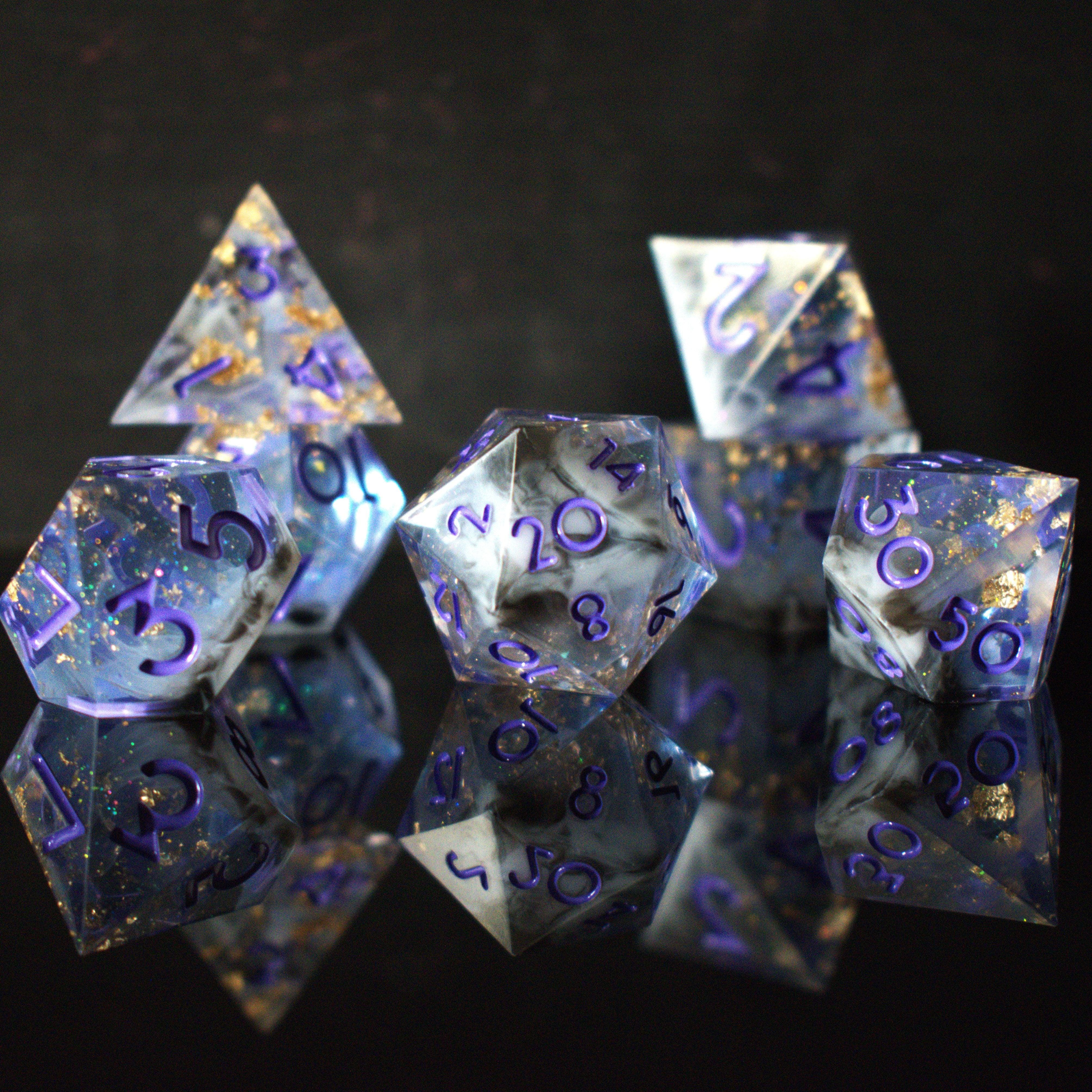 Misty Mountain Gaming Resin Mirage Arcane Sharp-Edged Resin Dice Set