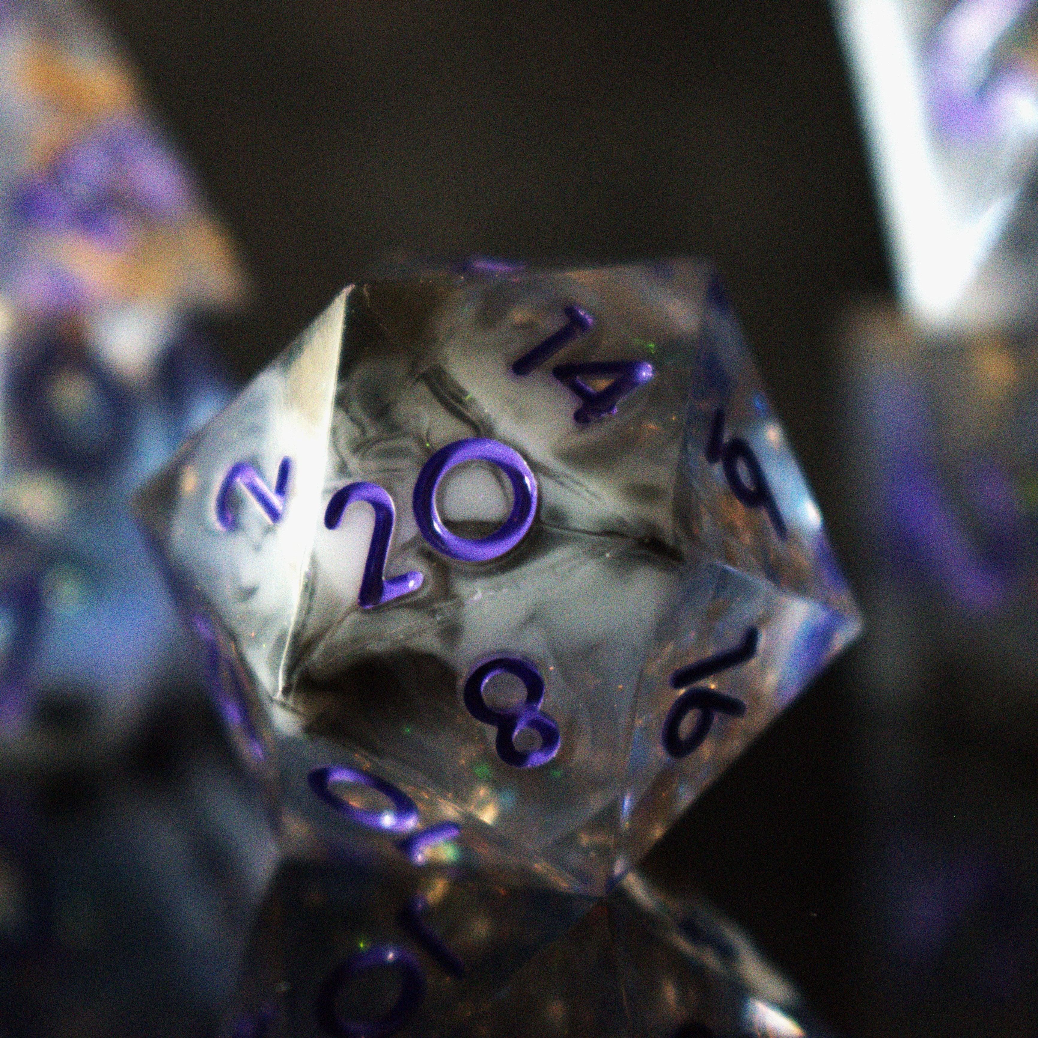 Misty Mountain Gaming Resin Mirage Arcane Sharp-Edged Resin Dice Set