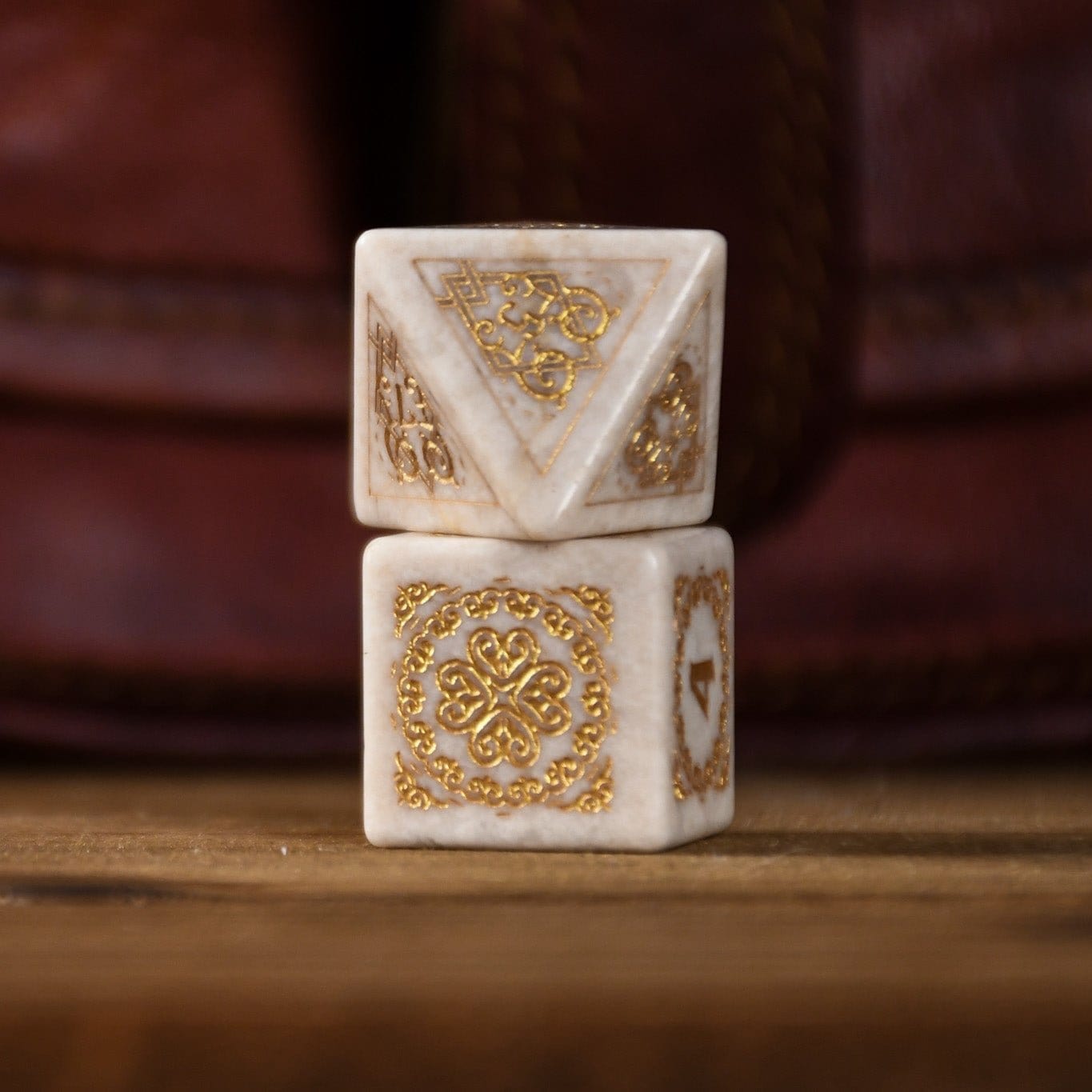 Misty Mountain Gaming Dice Mongolian White Opal Stone Dice Set - Dice Around the World Collection
