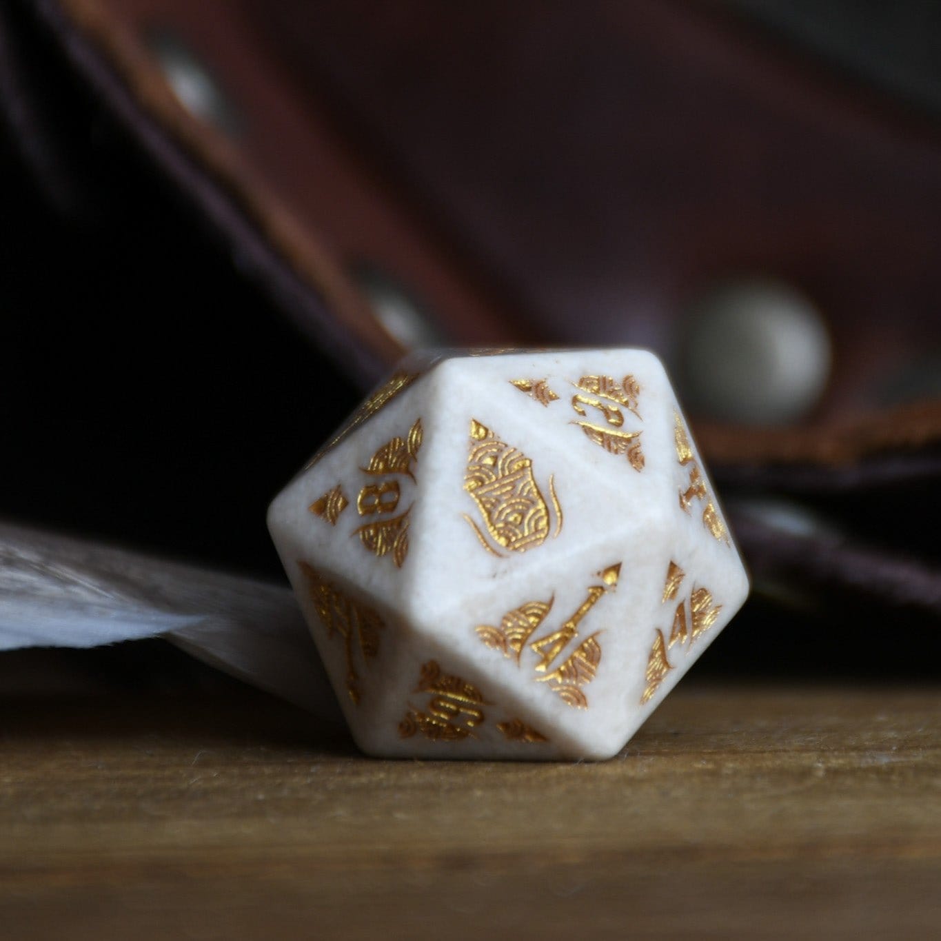 Misty Mountain Gaming Dice Mongolian White Opal Stone Dice Set - Dice Around the World Collection
