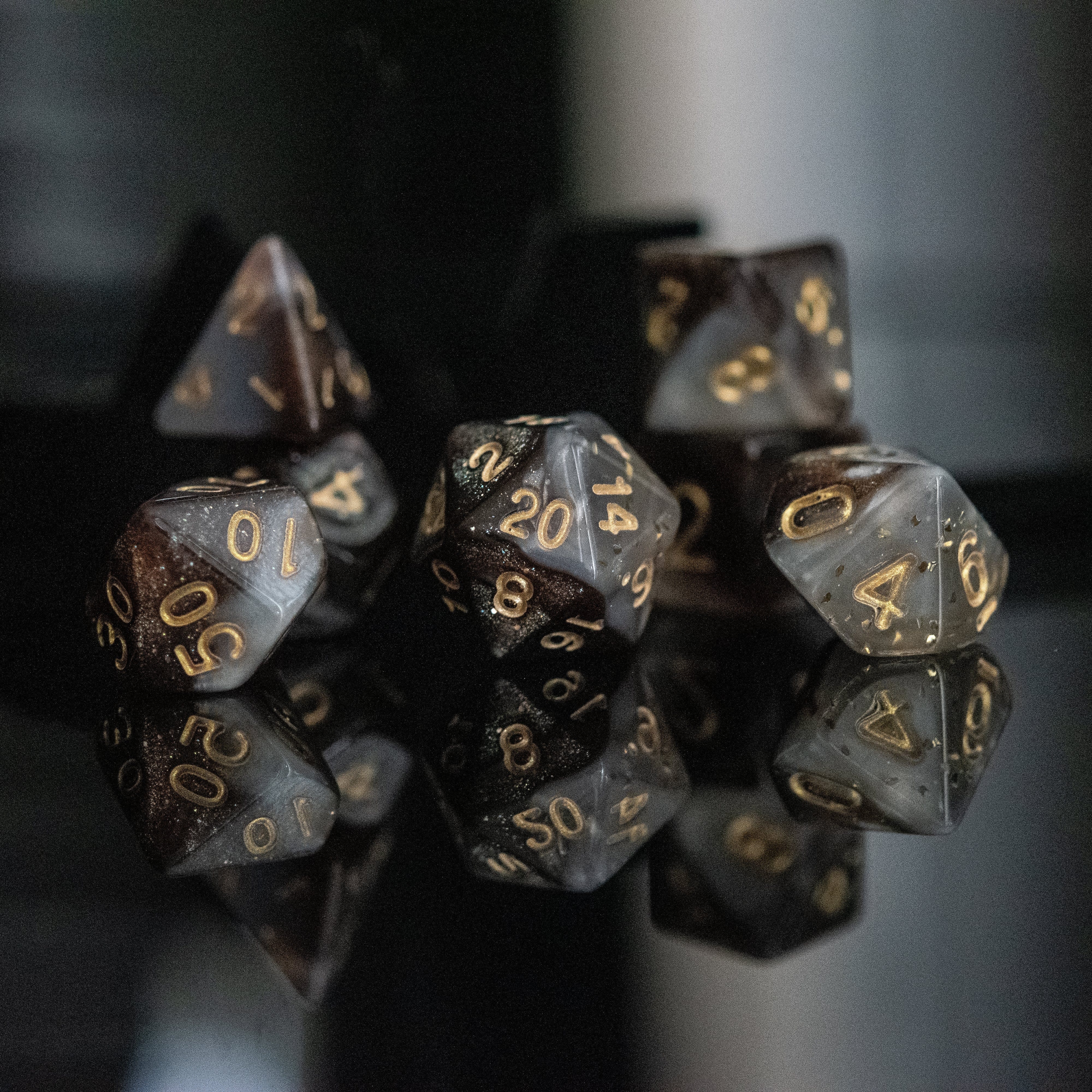 Misty Mountain Gaming Acrylic Dice Moon Dust Acrylic Dice Set