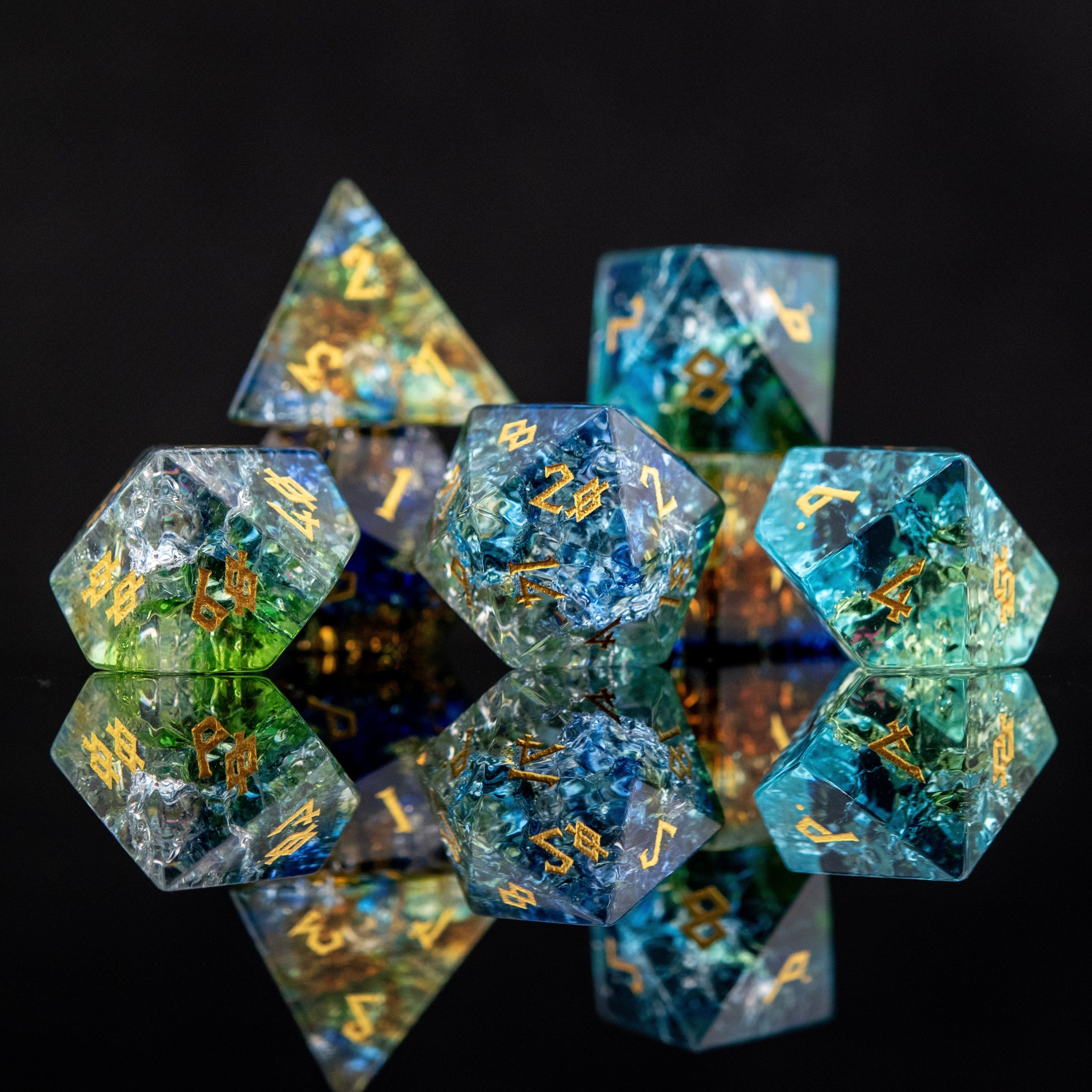 Misty Mountain Gaming Stone/Glass Mother Nature Shattered Glass Dice Set