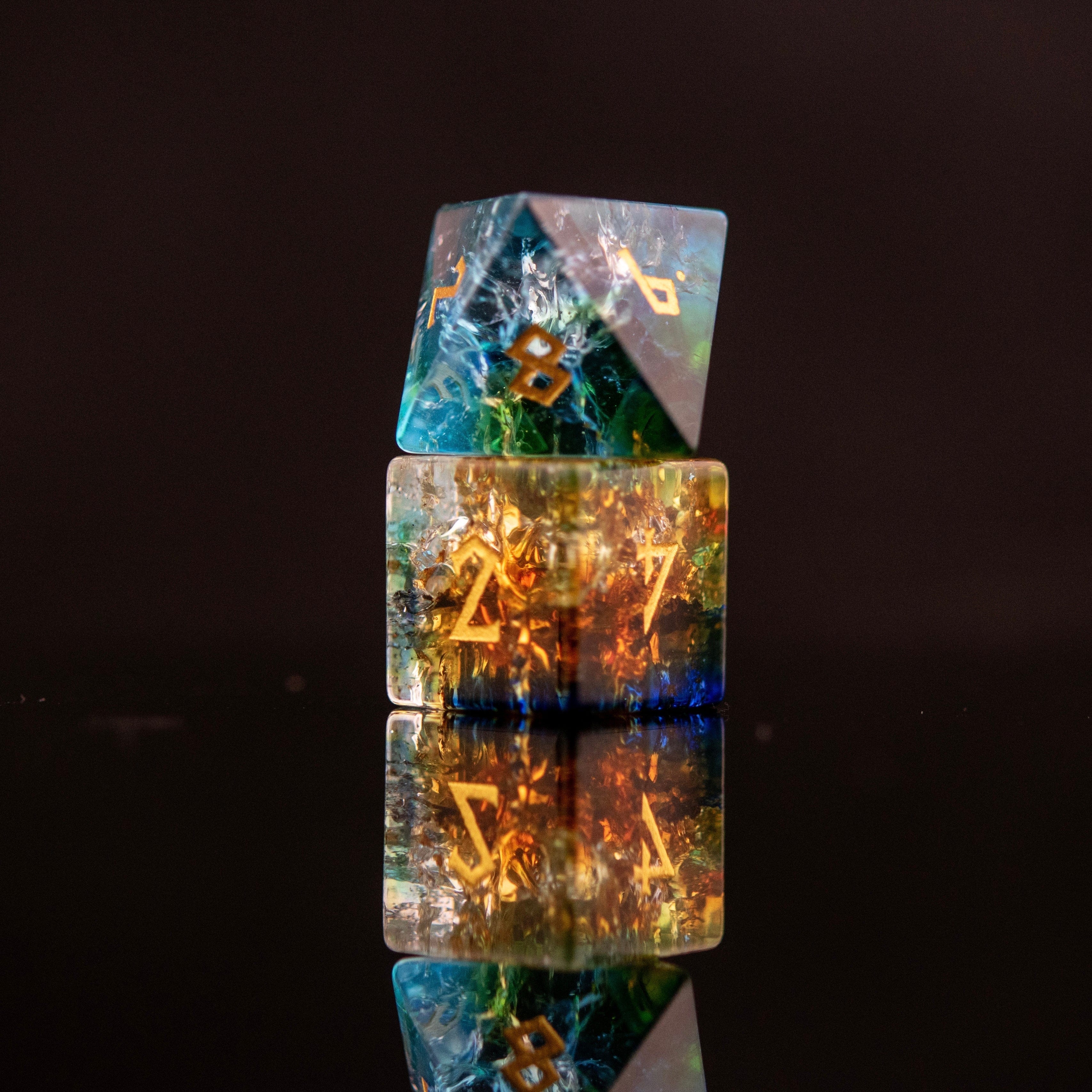Misty Mountain Gaming Stone/Glass Mother Nature Shattered Glass Dice Set