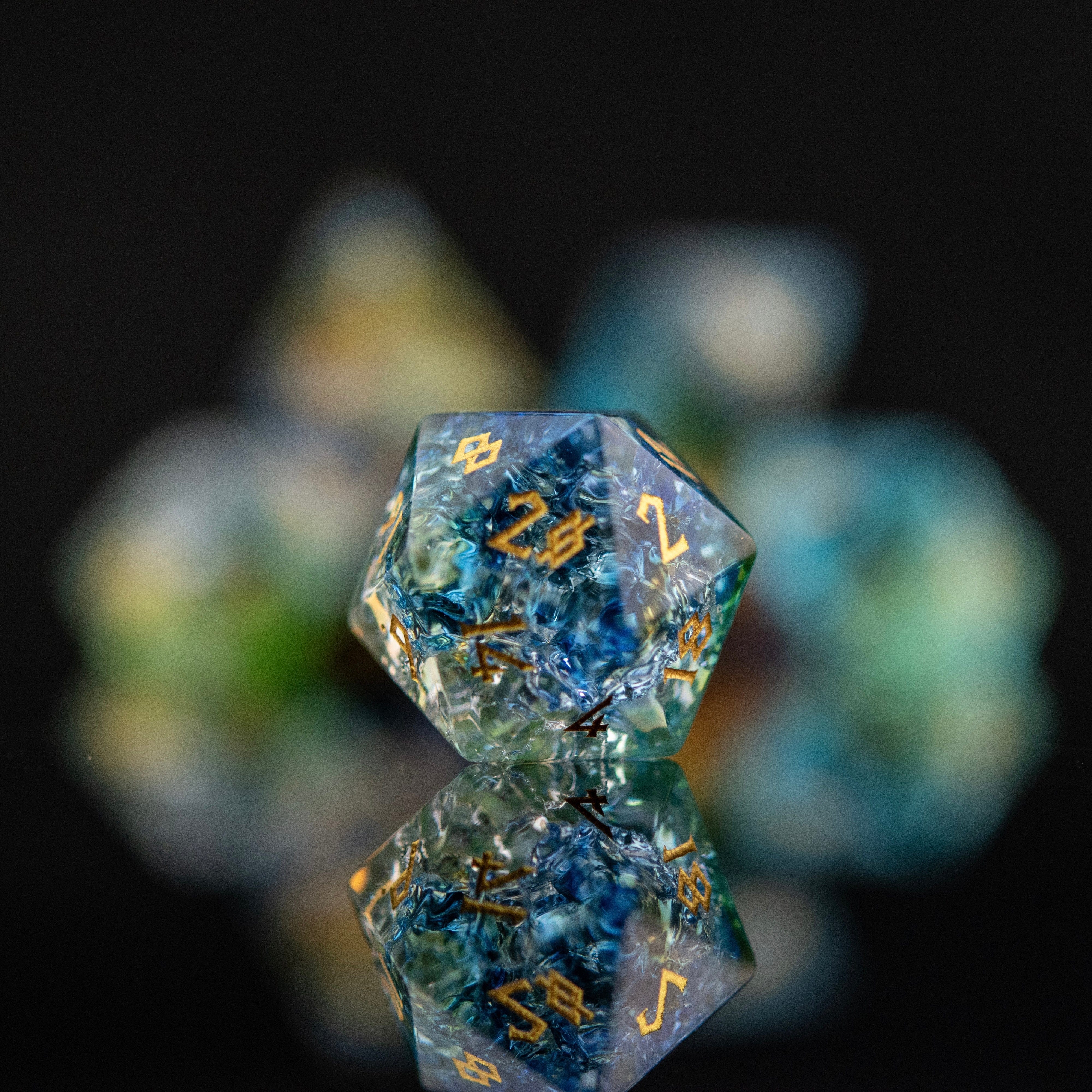 Misty Mountain Gaming Stone/Glass Mother Nature Shattered Glass Dice Set