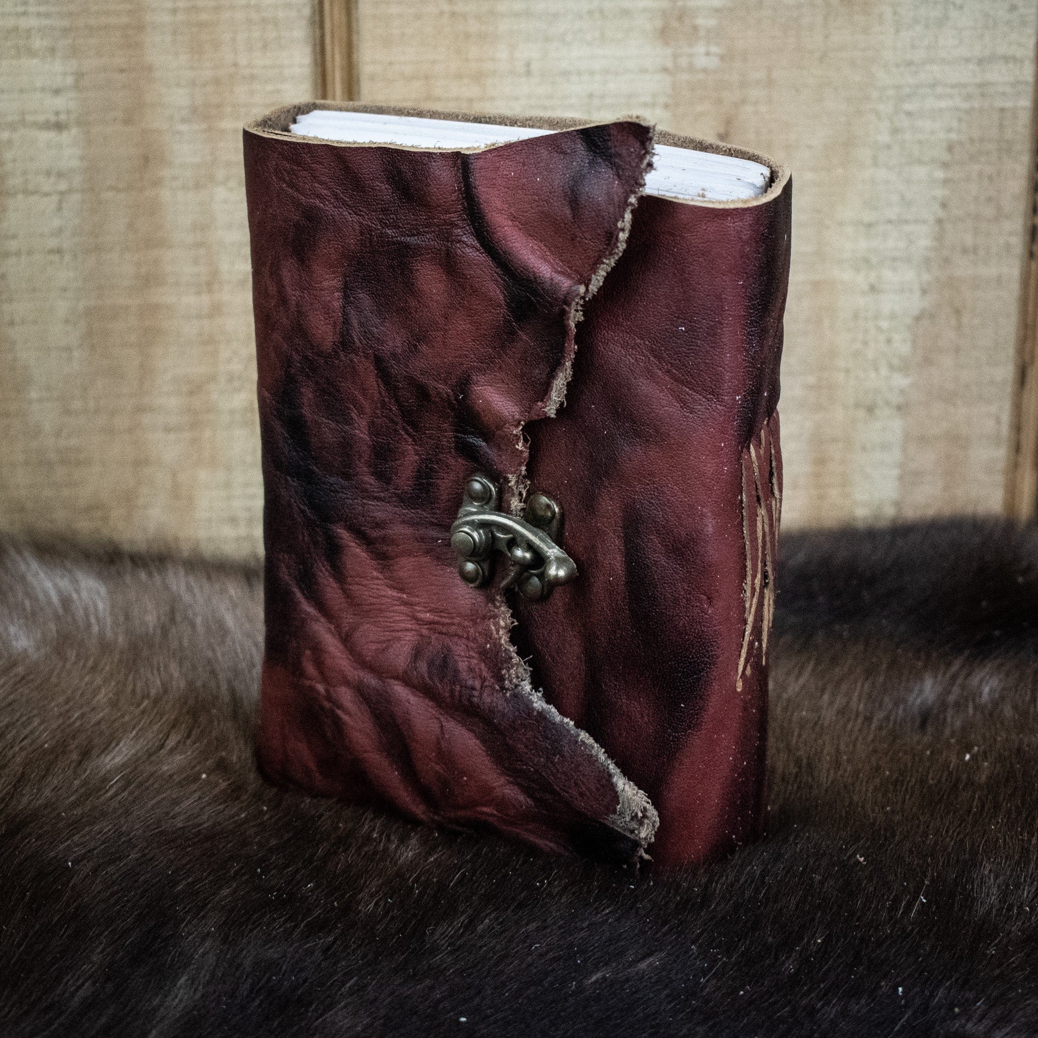 Misty Mountain Gaming Journal Natural Edge Crunched Cowhide Leather Journal
