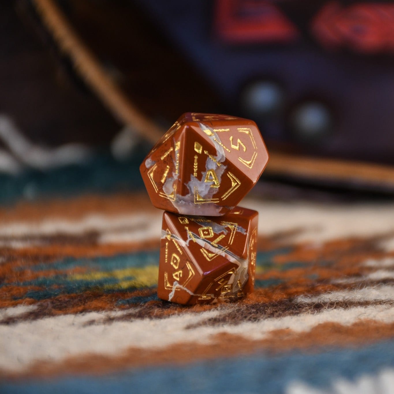 Misty Mountain Gaming Dice Navajo Red Jasper Stone Dice Set - Dice Around the World Collection