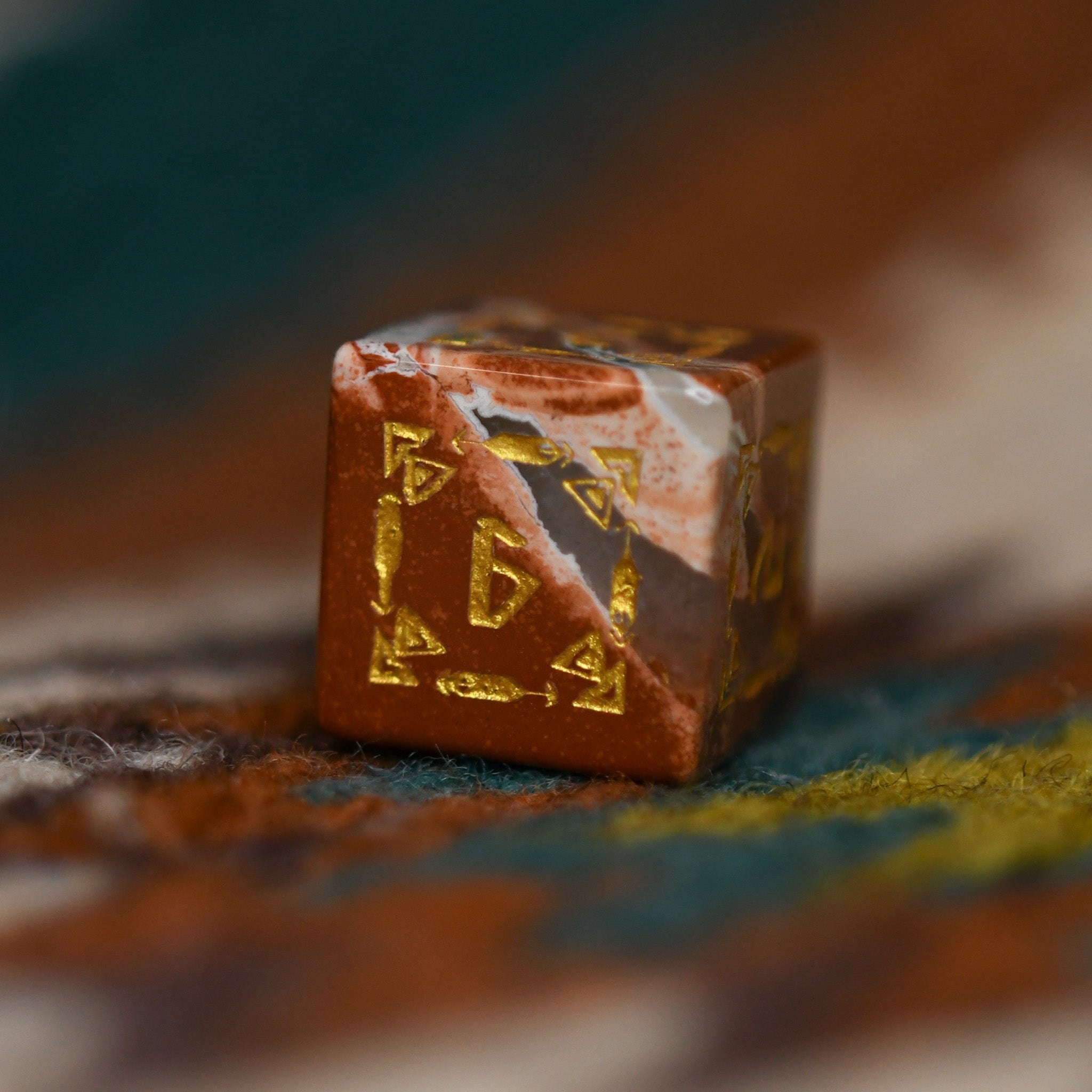 Misty Mountain Gaming Dice Navajo Red Jasper Stone Dice Set - Dice Around the World Collection