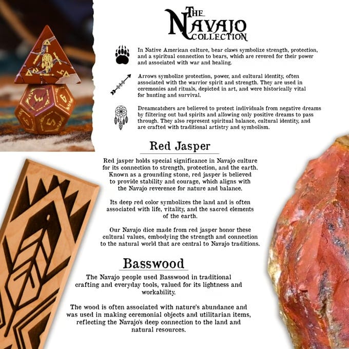 Misty Mountain Gaming Dice Navajo Red Jasper Stone Dice Set - Dice Around the World Collection