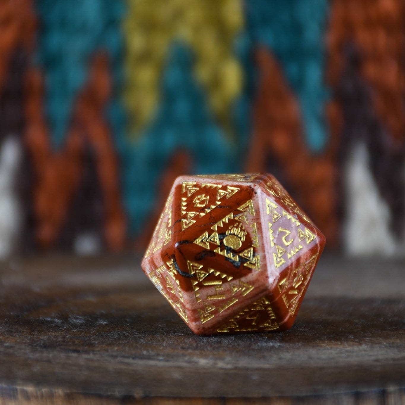 Misty Mountain Gaming Dice Navajo Red Jasper Stone Dice Set - Dice Around the World Collection
