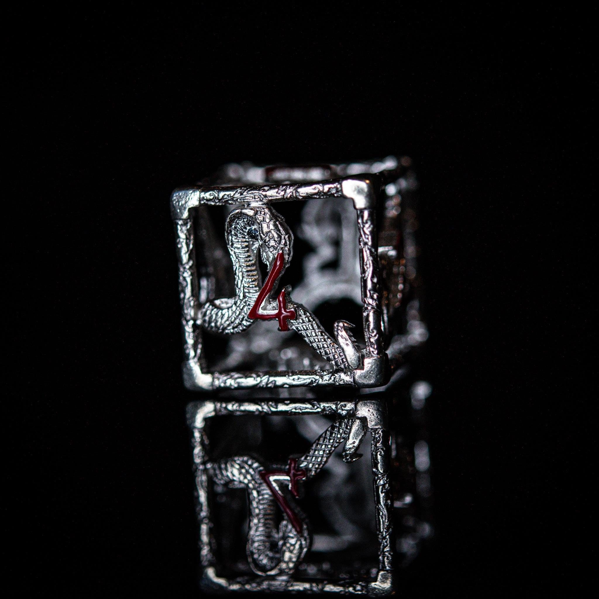 Misty Mountain Gaming hollow NYCC Exclusive Sterling Silver Dice Set - Red