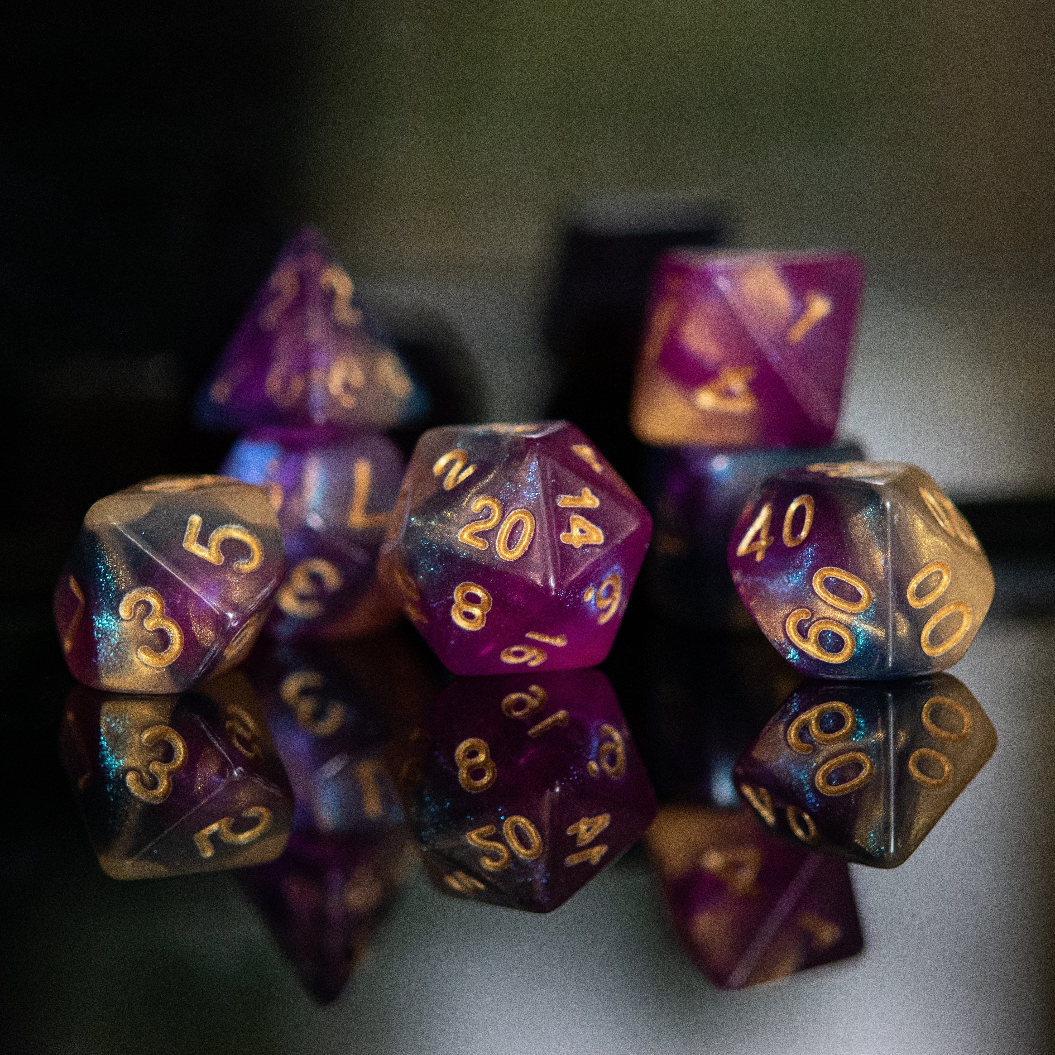 Misty Mountain Gaming Acrylic Dice Orion Galaxy Acrylic Dice Set