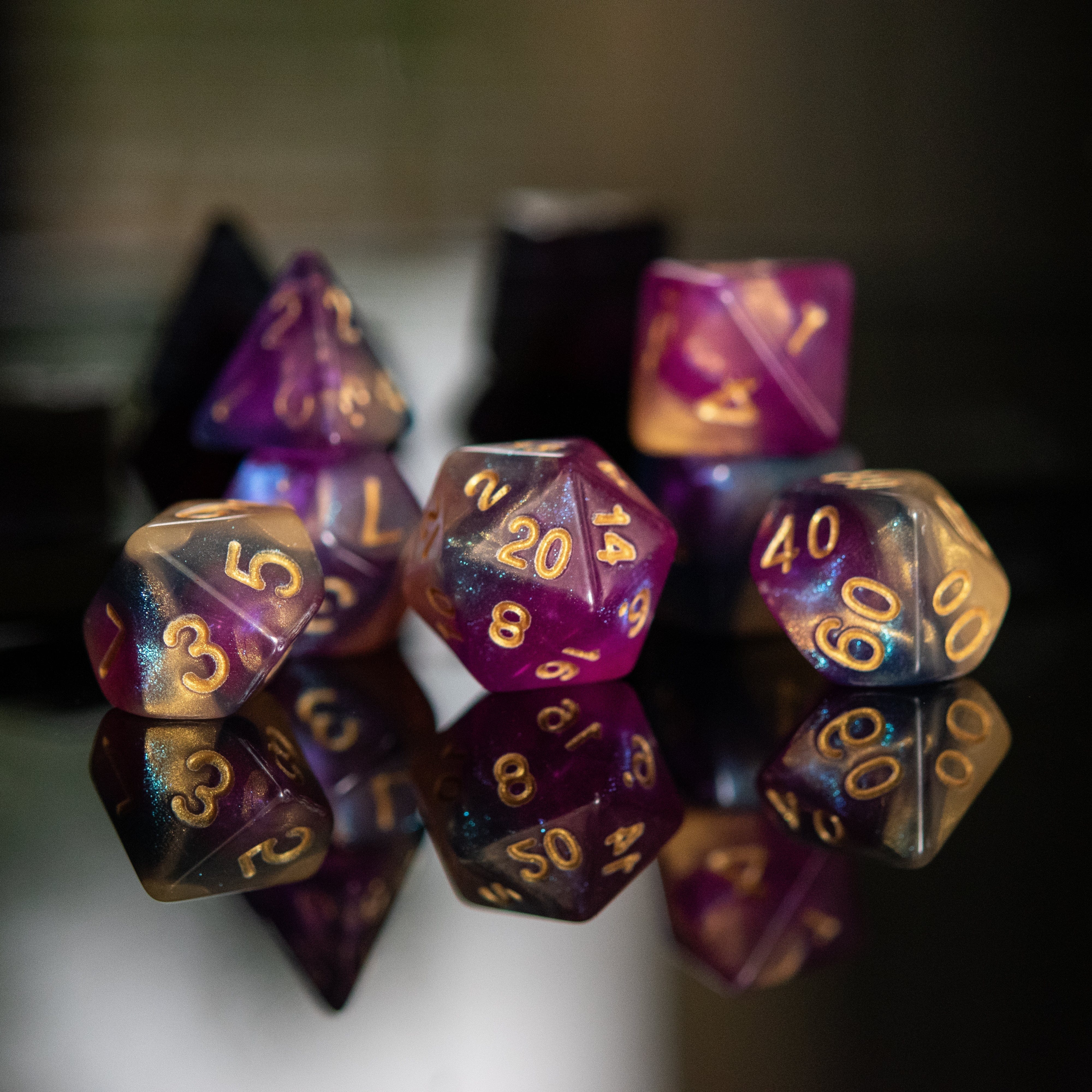Misty Mountain Gaming Acrylic Dice Orion Galaxy Acrylic Dice Set