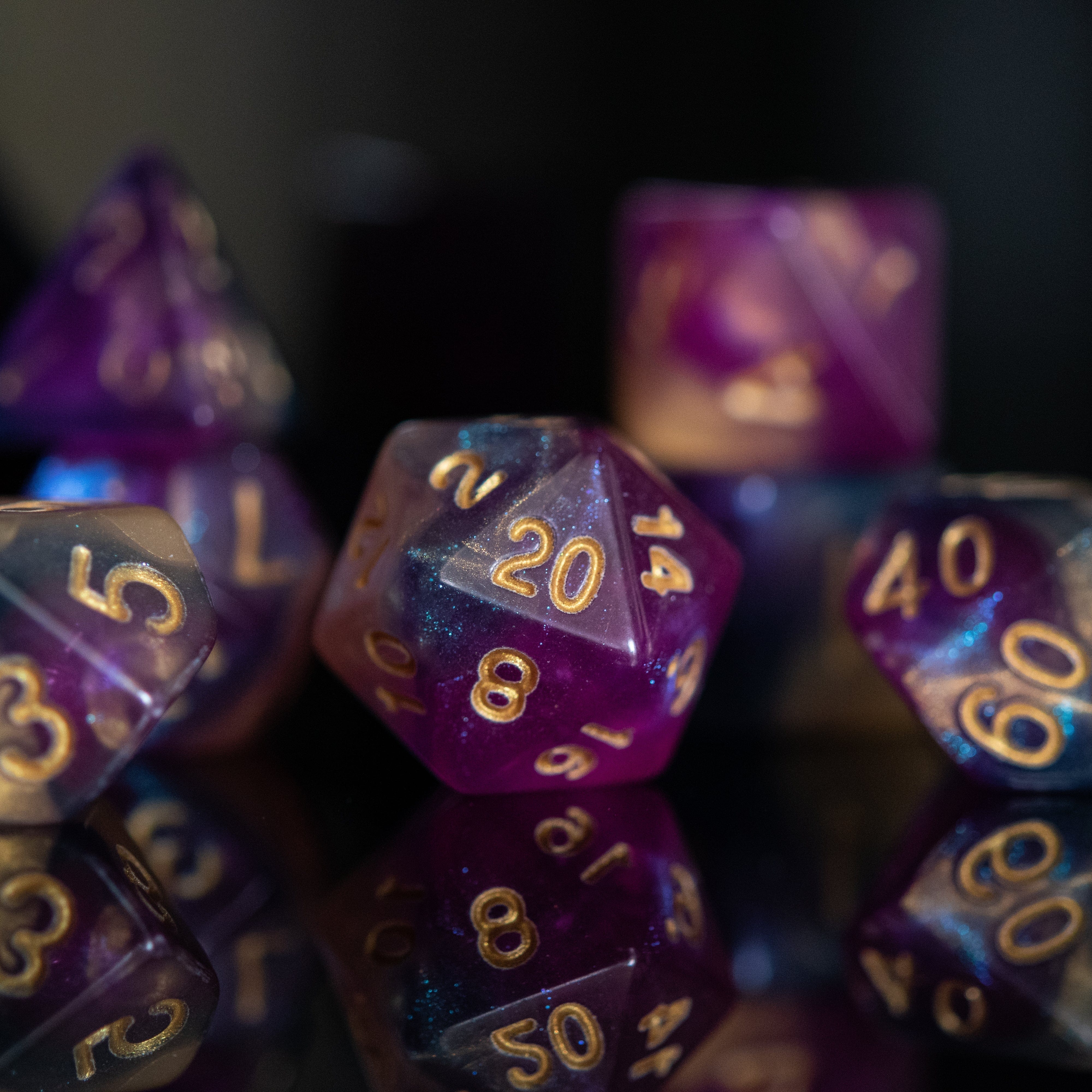 Misty Mountain Gaming Acrylic Dice Orion Galaxy Acrylic Dice Set